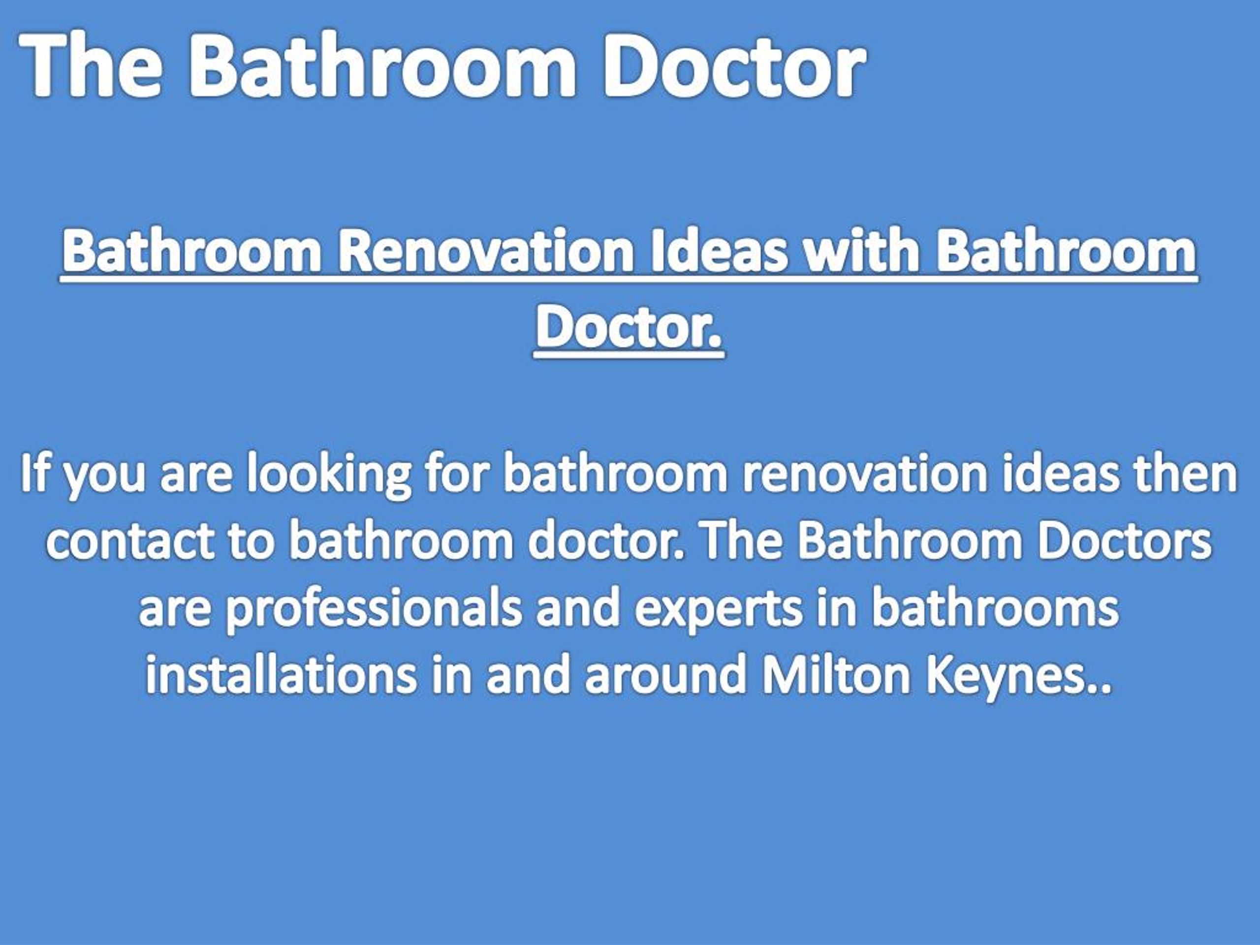 PPT Bathroom Renovation Ideas with Bathroom Doctor. PowerPoint Presentation ID7302677