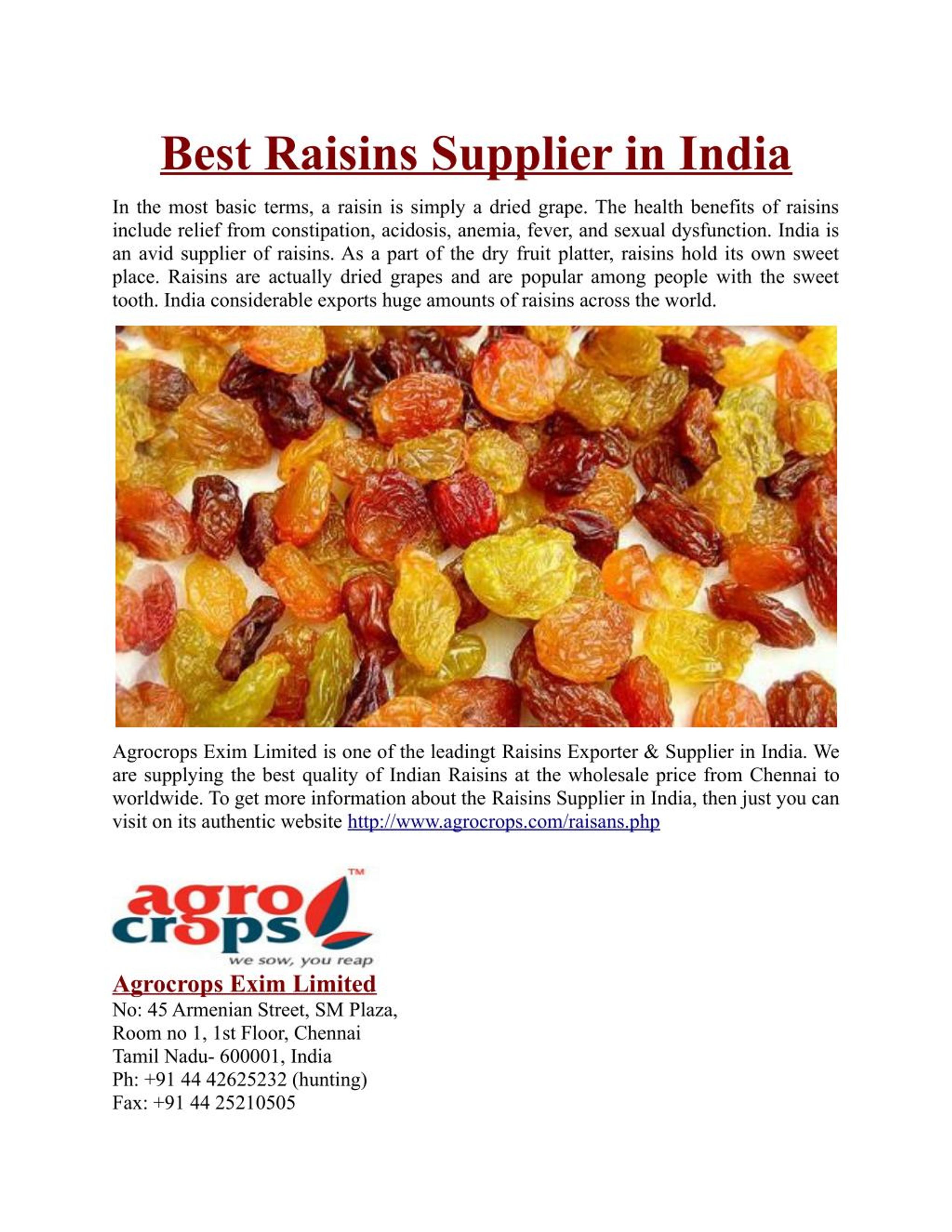 PPT Best Raisins Supplier in India PowerPoint Presentation, free