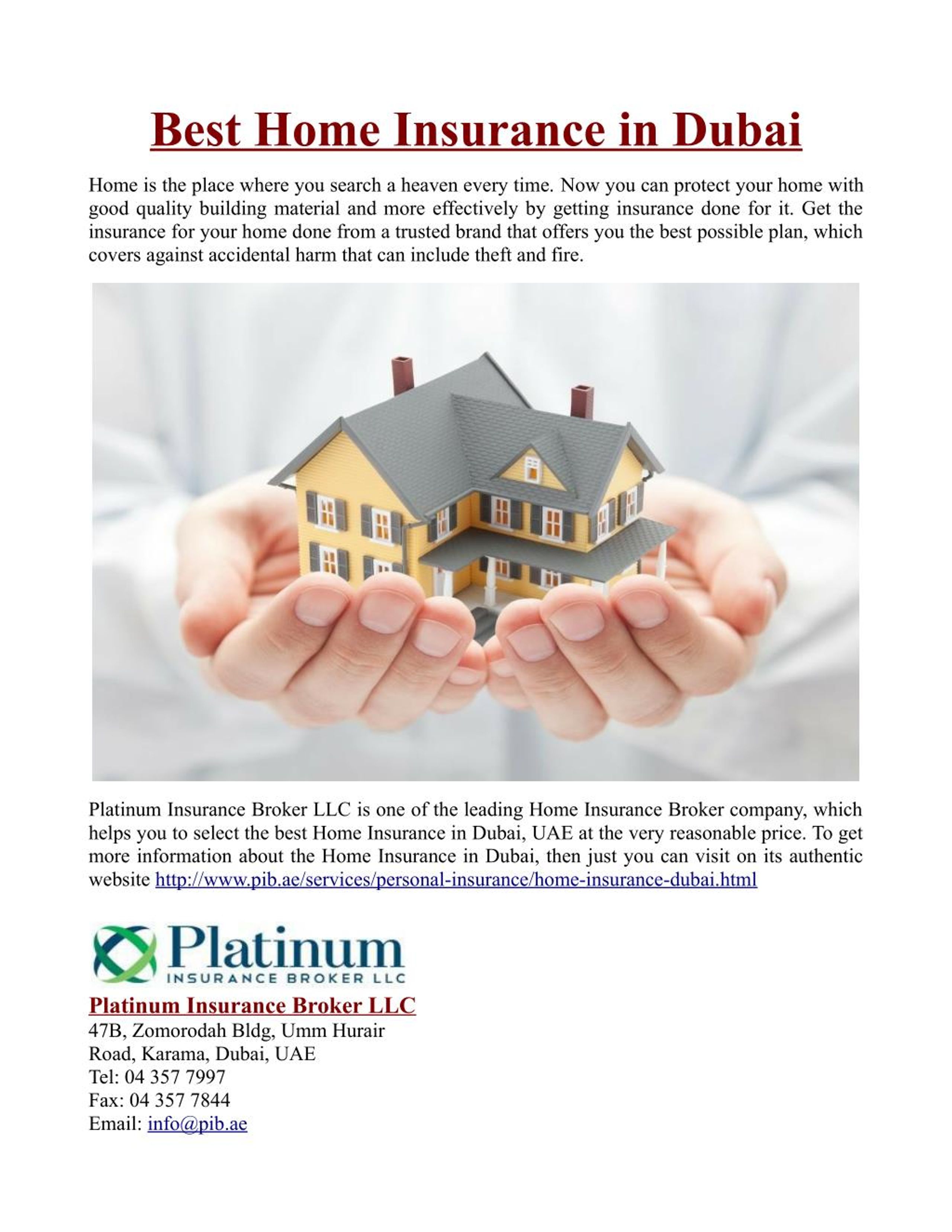 PPT Best Home Insurance in Dubai PowerPoint Presentation, free