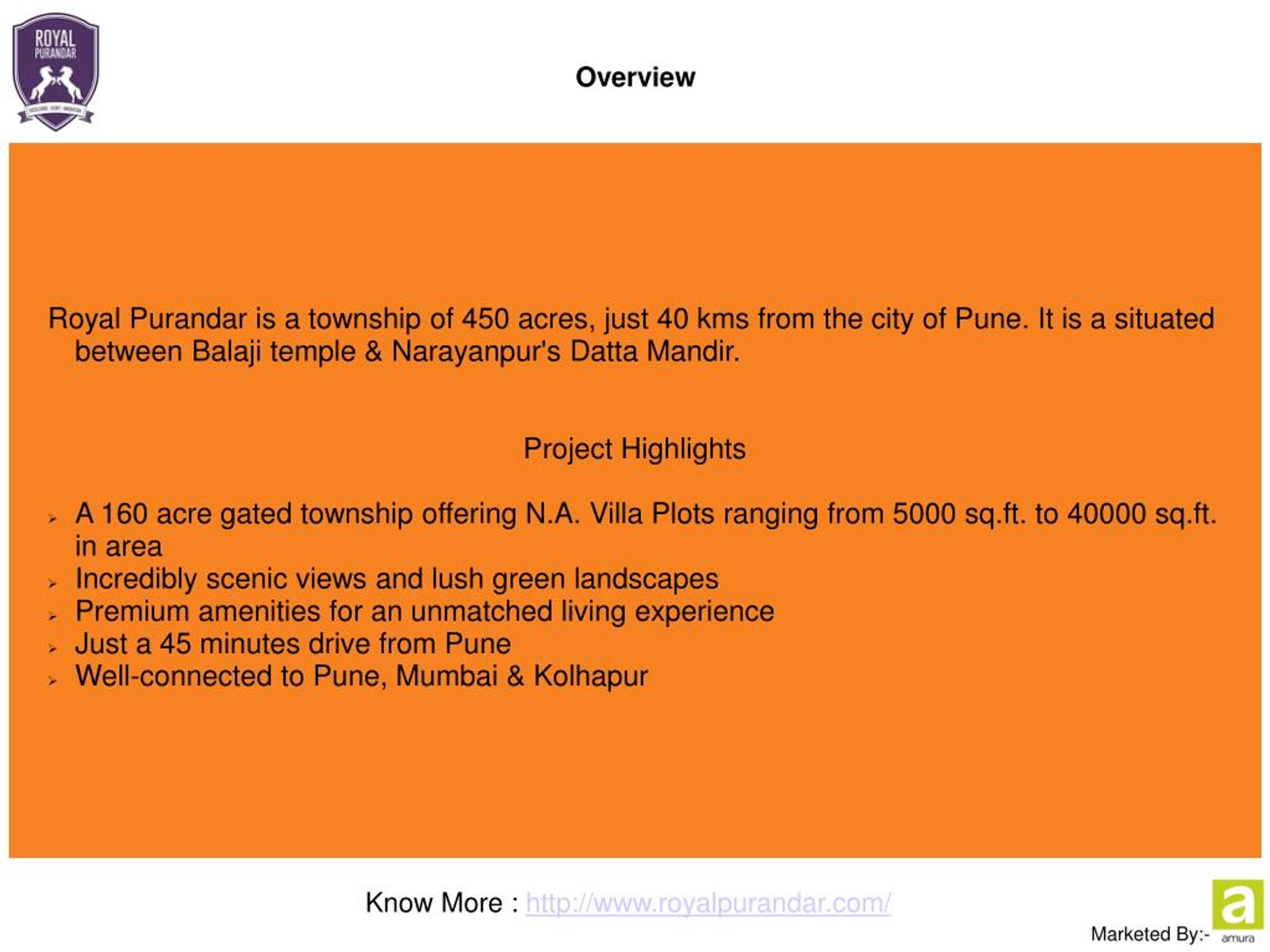 PPT Royal Purandar NA Plots near Katraj Pune PowerPoint