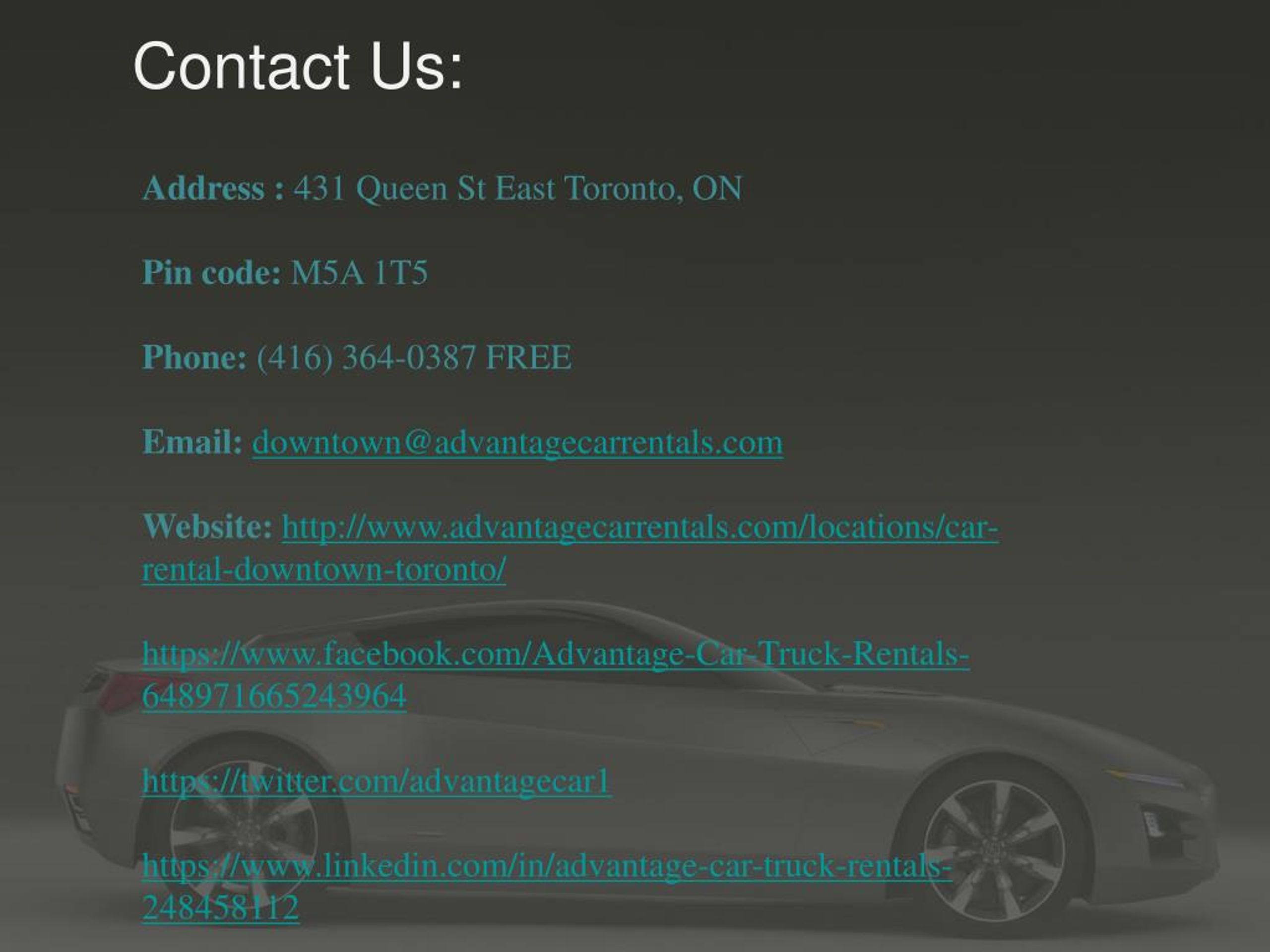 PPT Car and Truck Rental Downtown Toronto PowerPoint Presentation