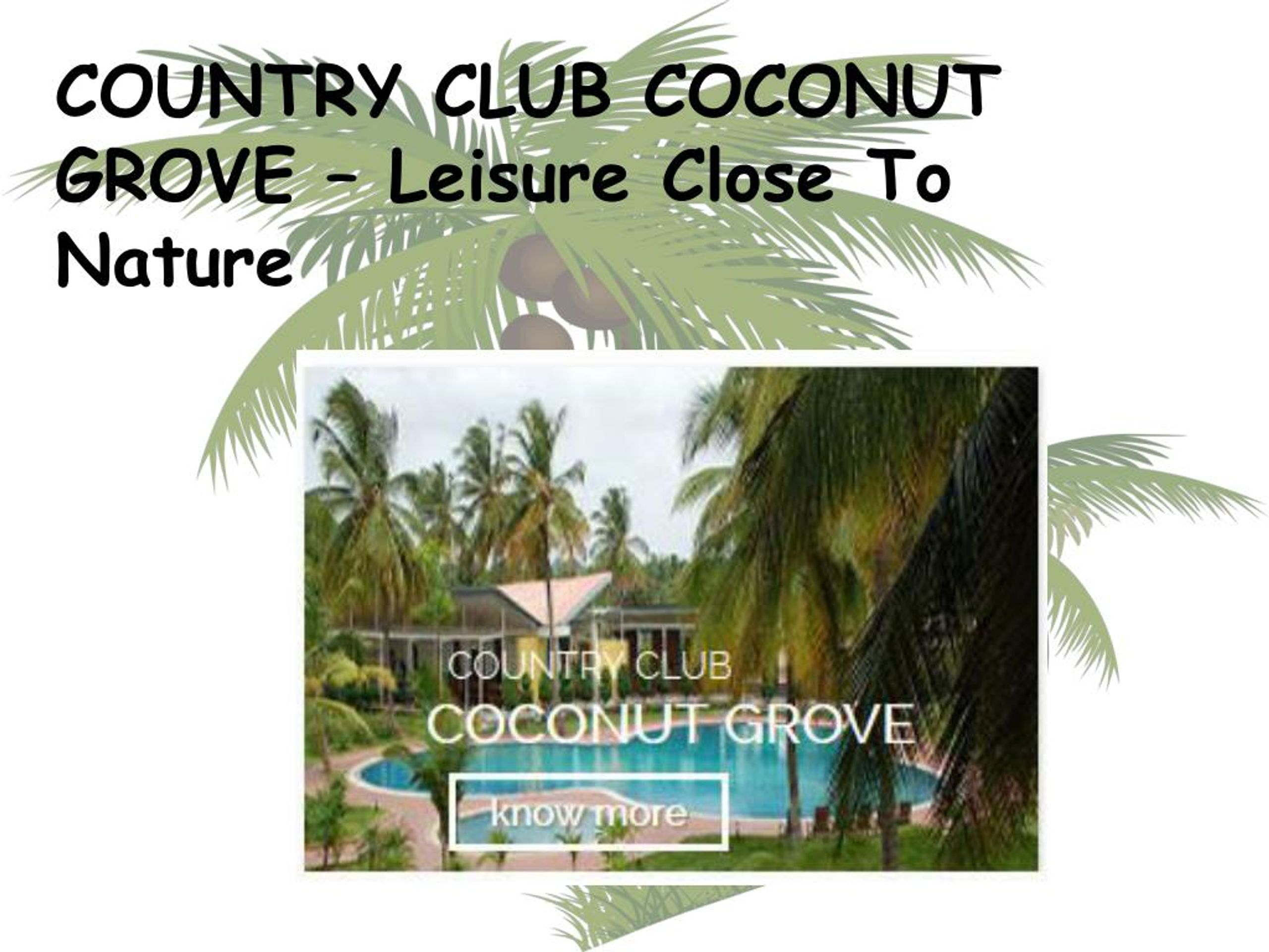 PPT COUNTRY CLUB COCONUT GROVE Leisure Close To Nature PowerPoint