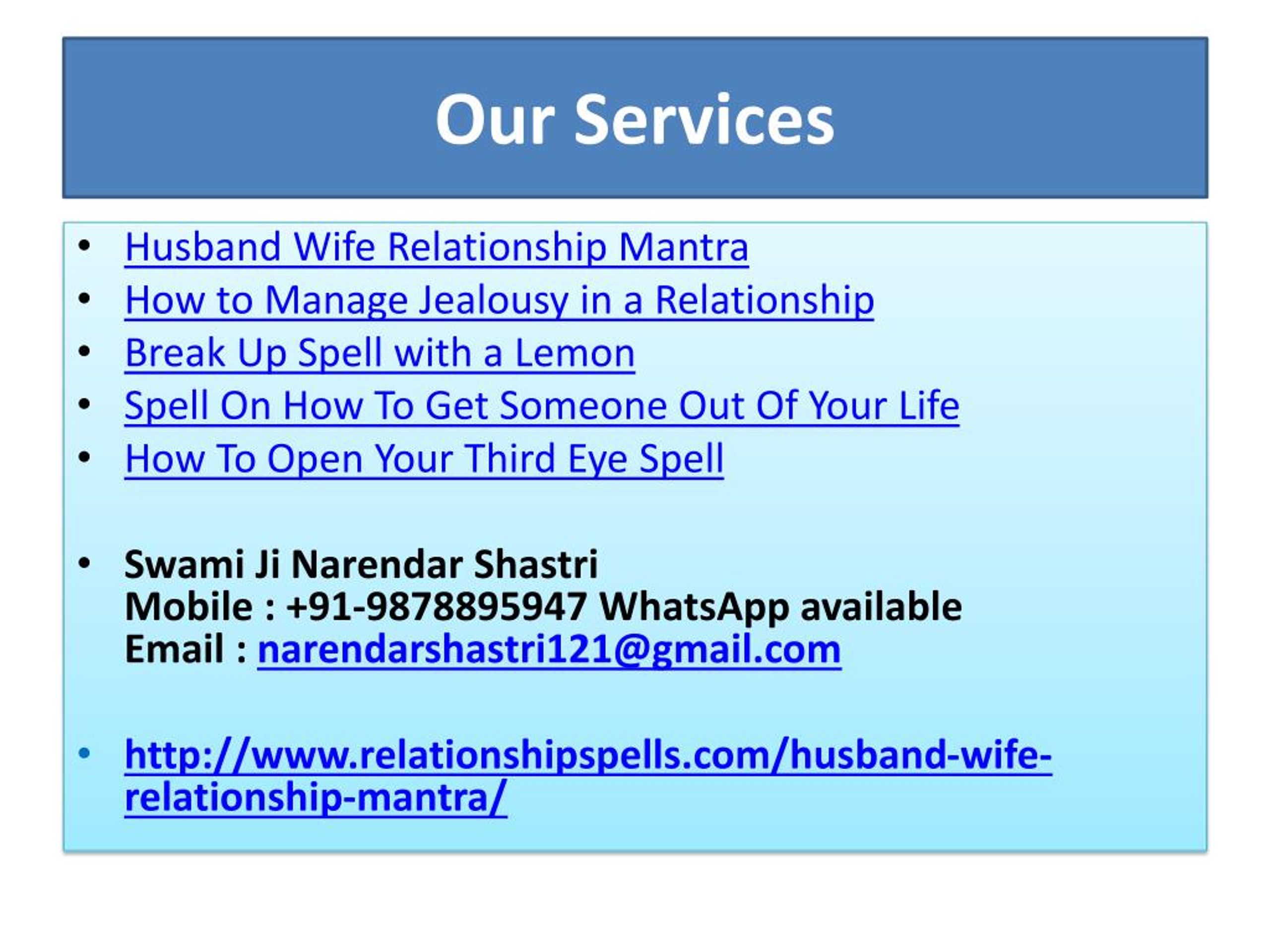 PPT Husband Wife Relationship Mantra PowerPoint Presentation, free
