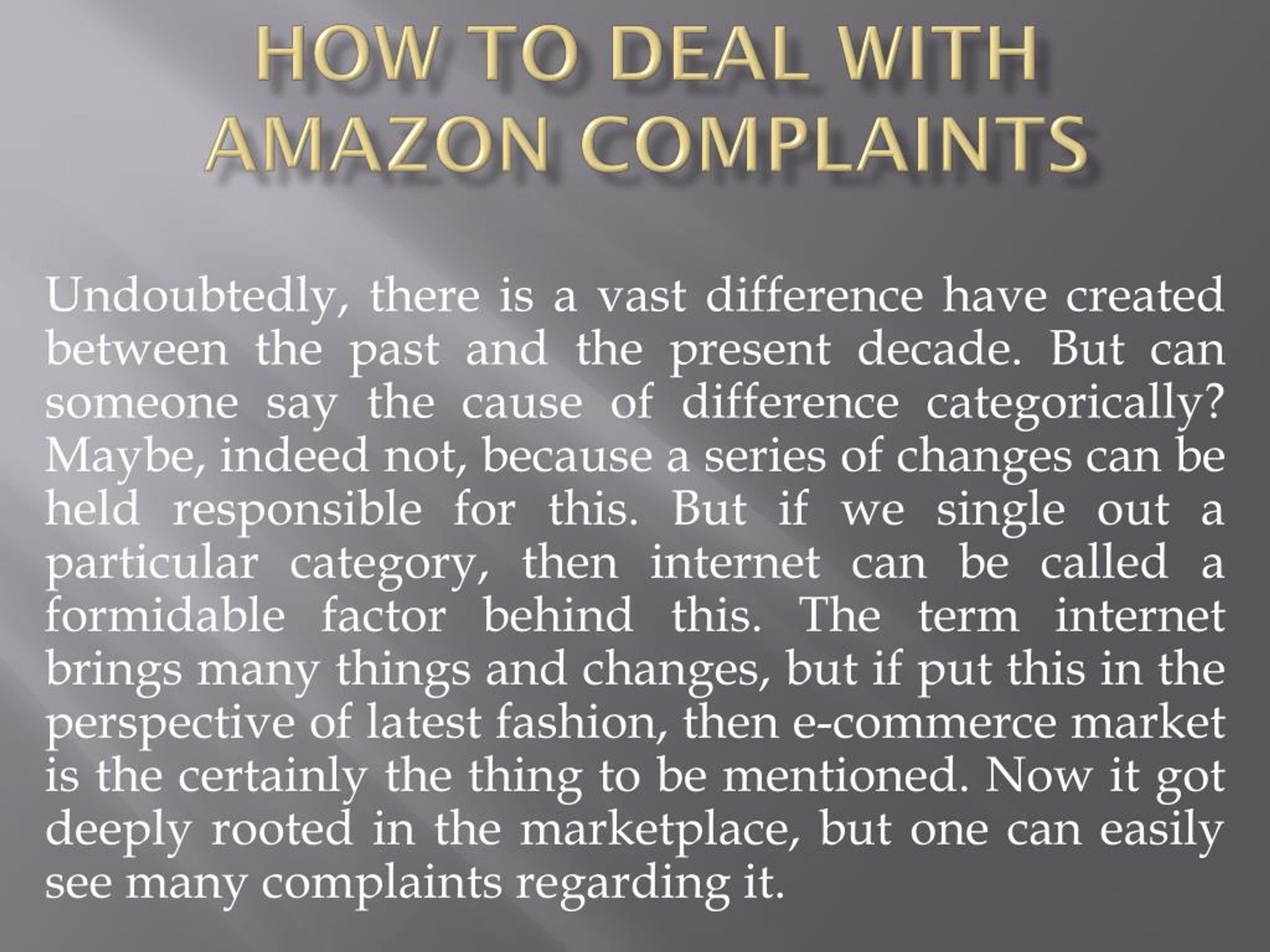 PPT How to Deal with Amazon Complaints PowerPoint Presentation, free