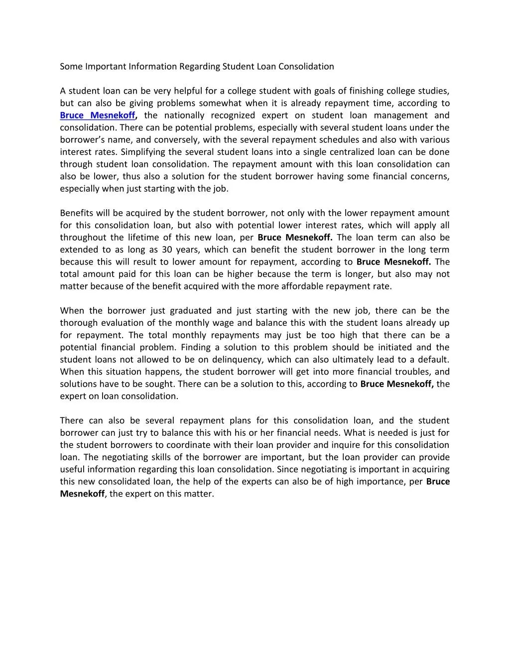 PPT Some Important Information Regarding Student Loan Consolidation