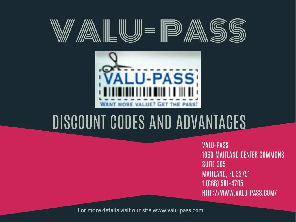 PPT ValuPass Discount Promo Code Advantages PowerPoint Presentation