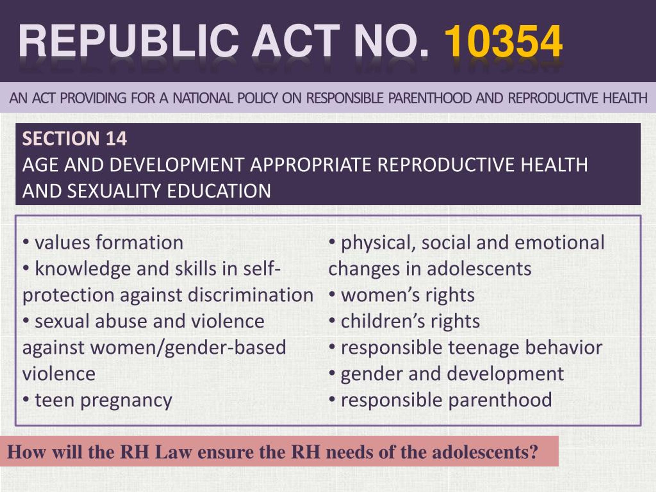 Responsible Parenthood And Reproductive Health Act AH STUDIO Blog