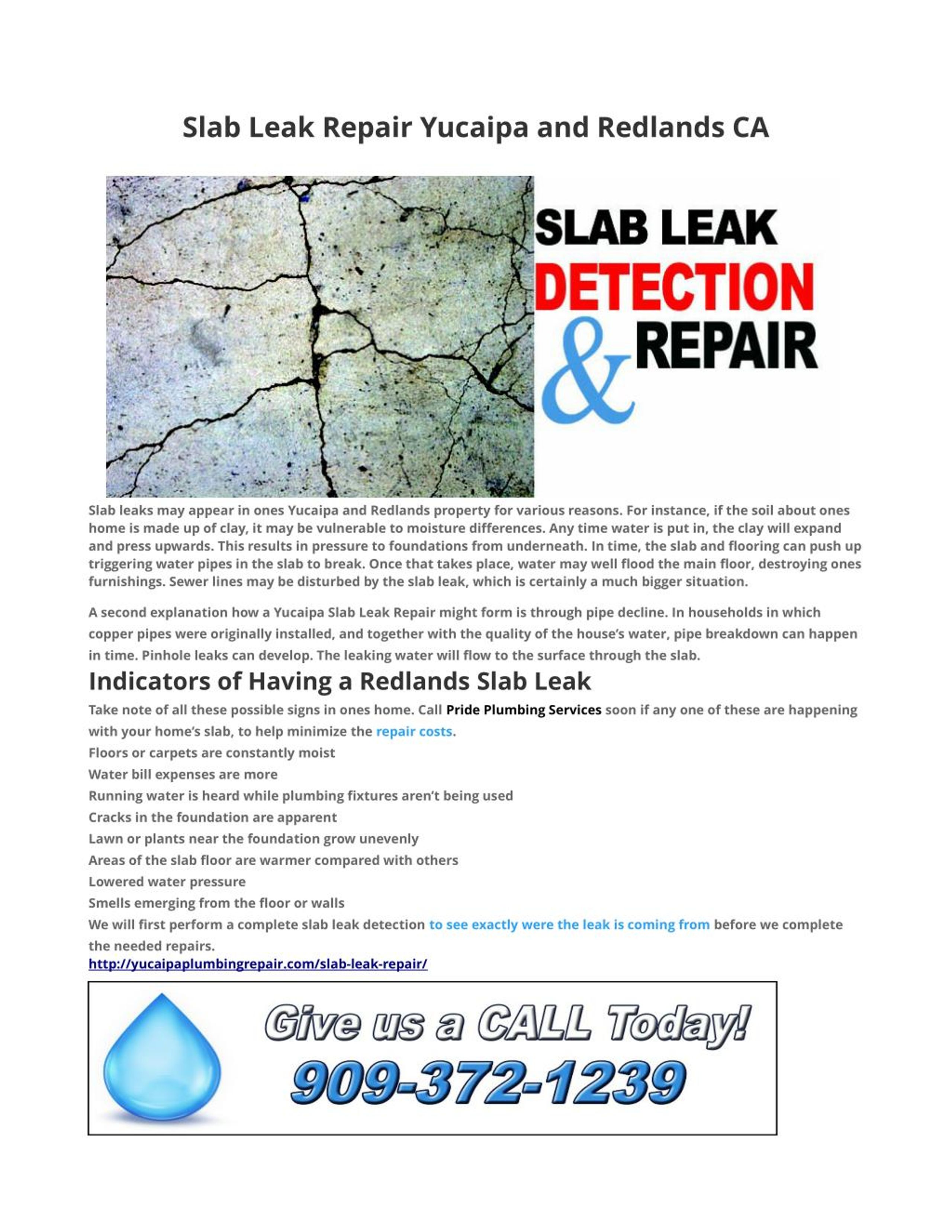 PPT Slab Leak Repair Yucaipa and Redlands CA PowerPoint Presentation