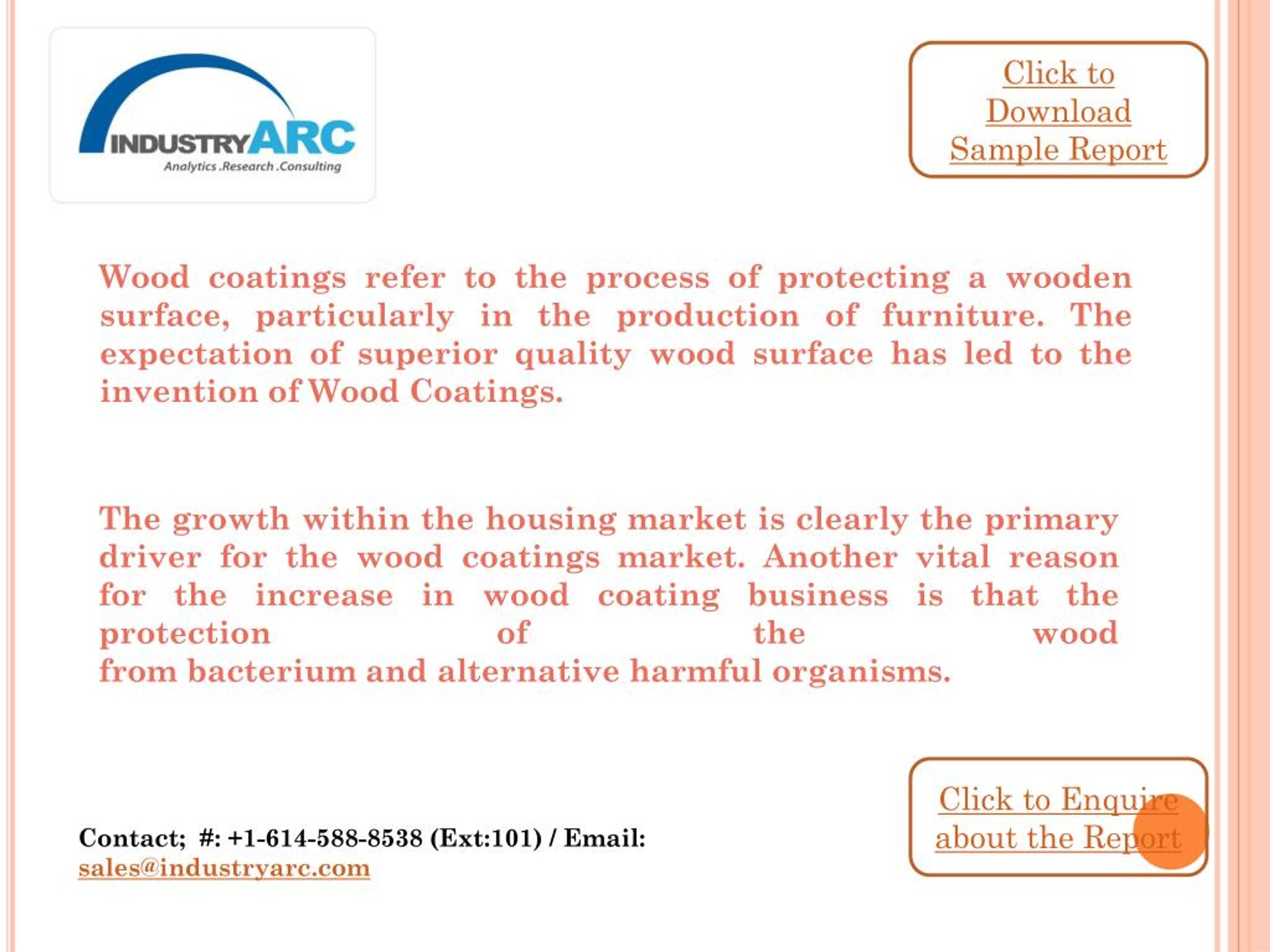 PPT Wood coatings market by formulation and by type 20152020