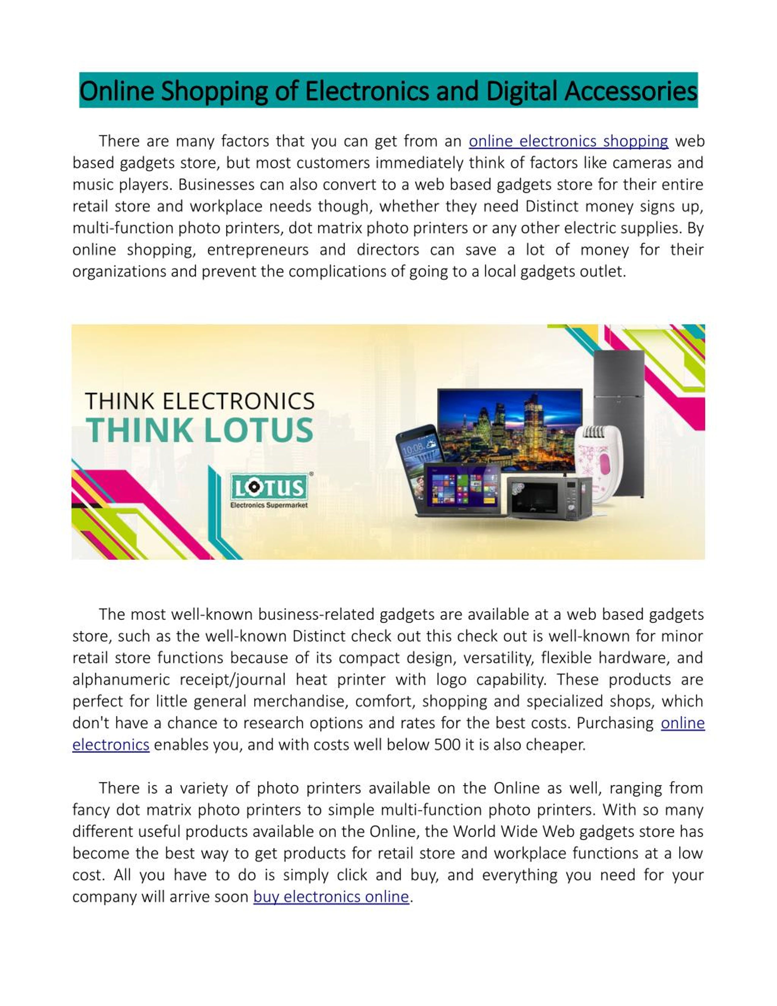 PPT Online Shopping of Electronics and Digital Accessories PowerPoint Presentation ID7320552