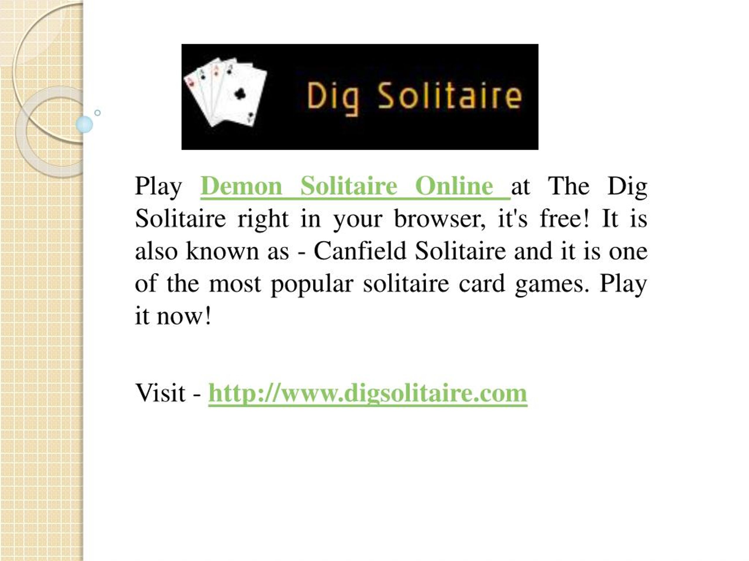 PPT Know Rules Of Playing Demon Solitaire Online PowerPoint