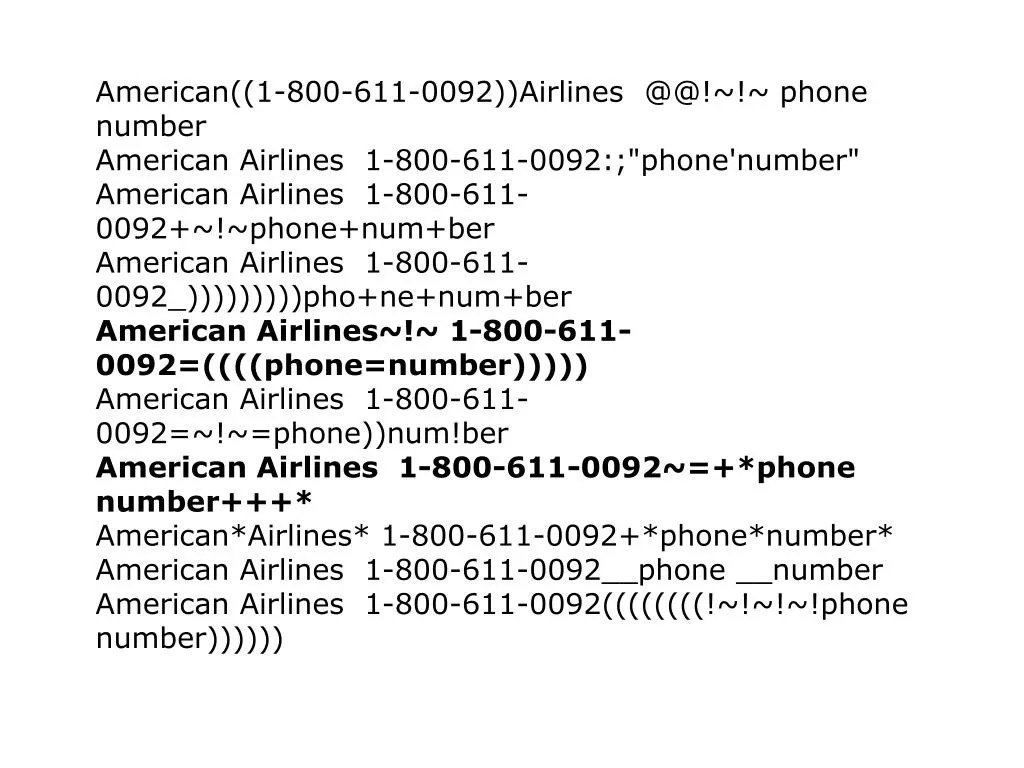 PPT American airlines 18006110092 phone number !
