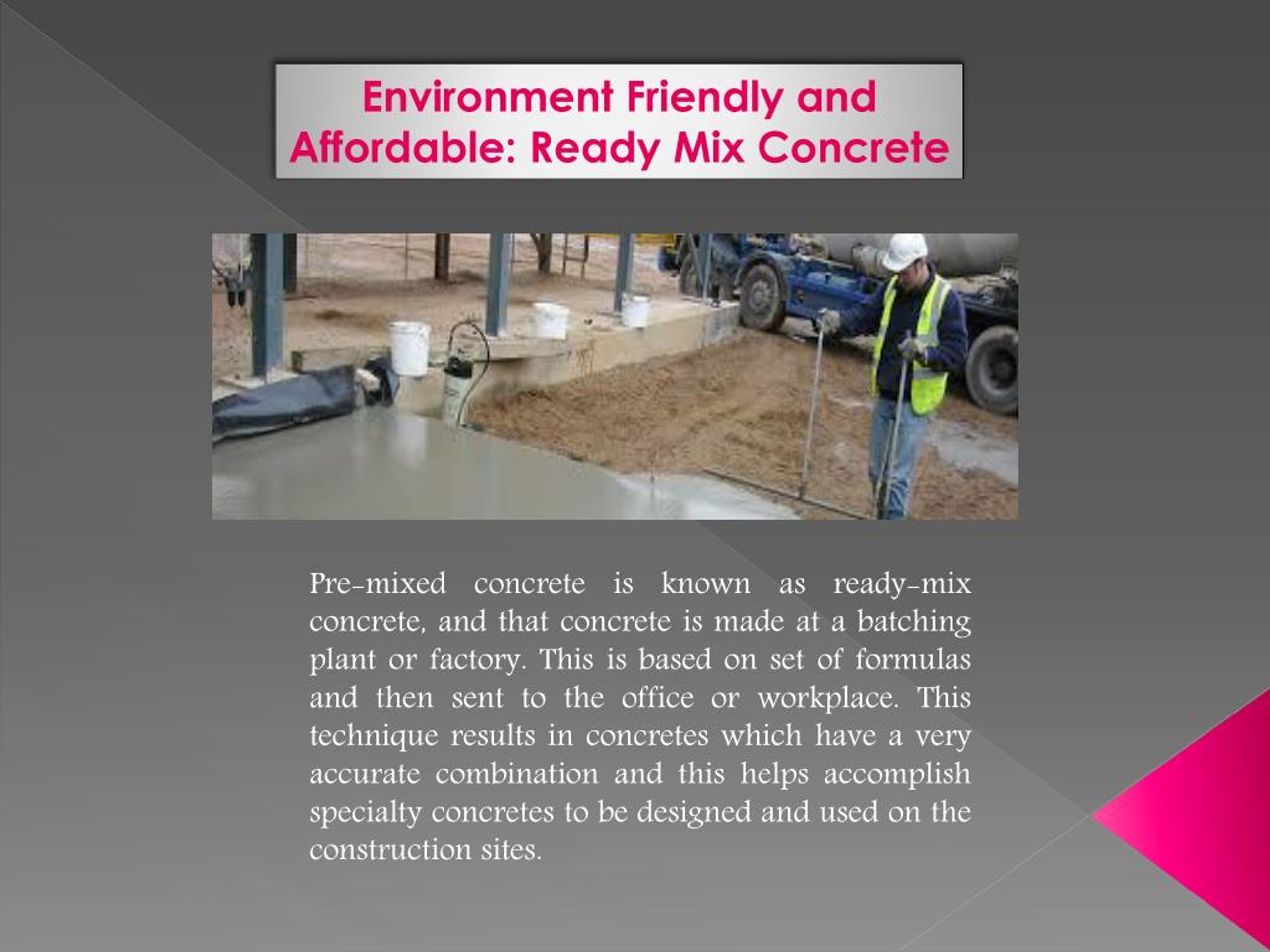 PPT Environment Friendly and Affordable Ready Mix Concrete