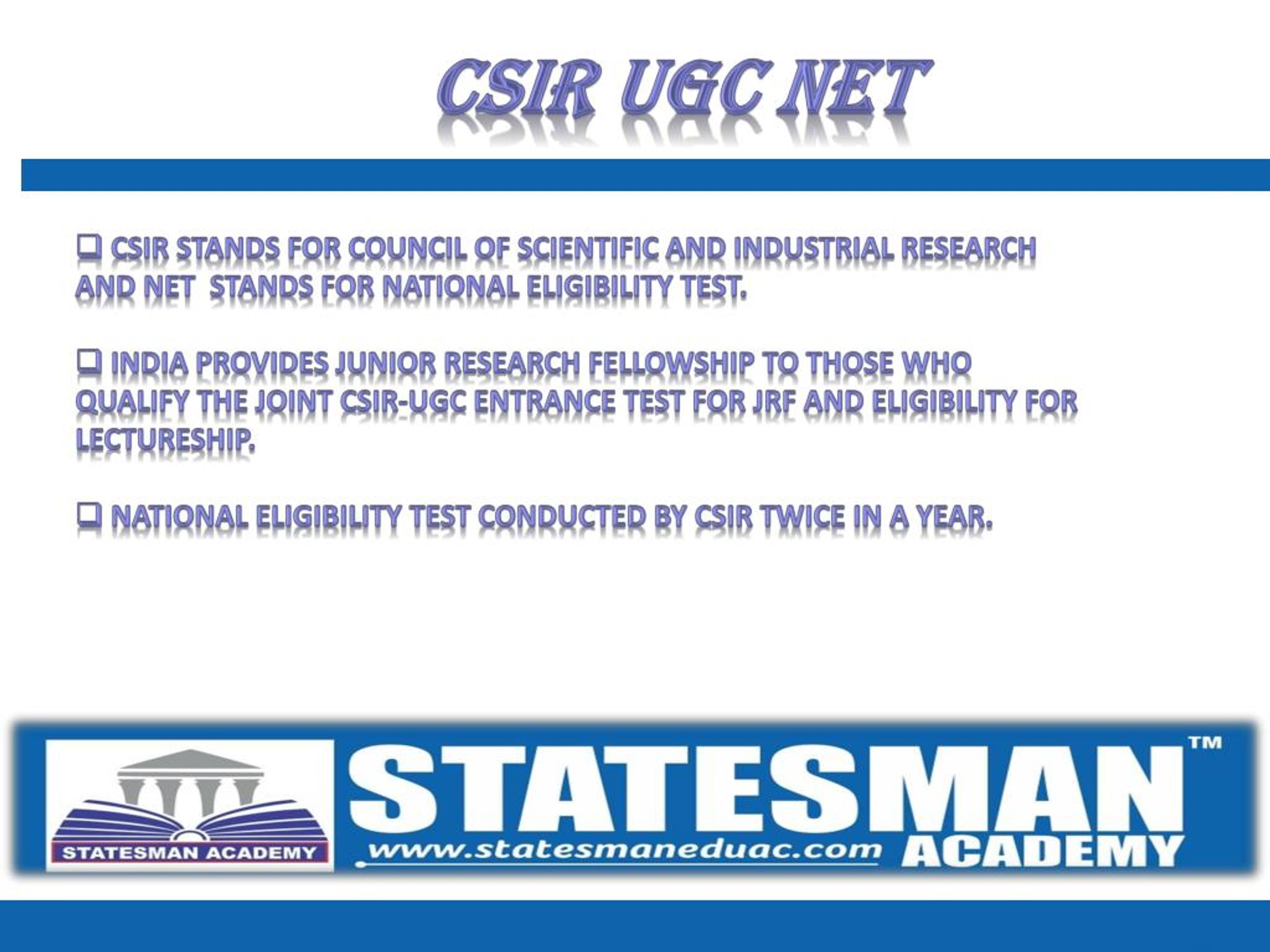 PPT Statesman Academy Csir Net Life Science Coaching In Chandigarh