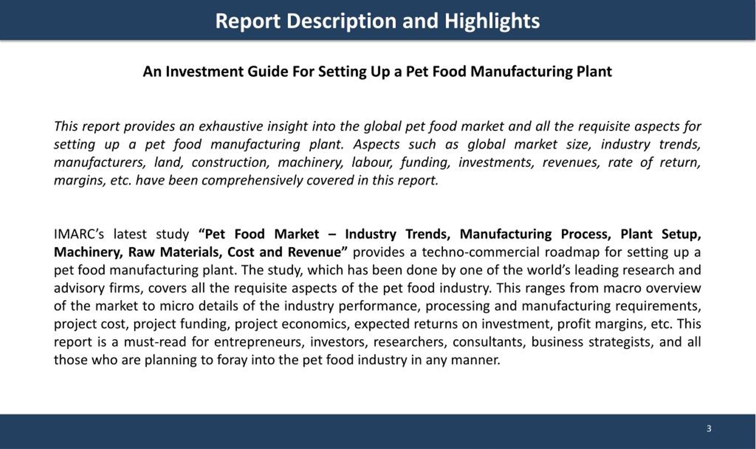 PPT Pet Food Market Global Industry Analysis, Trends, Manufacturing