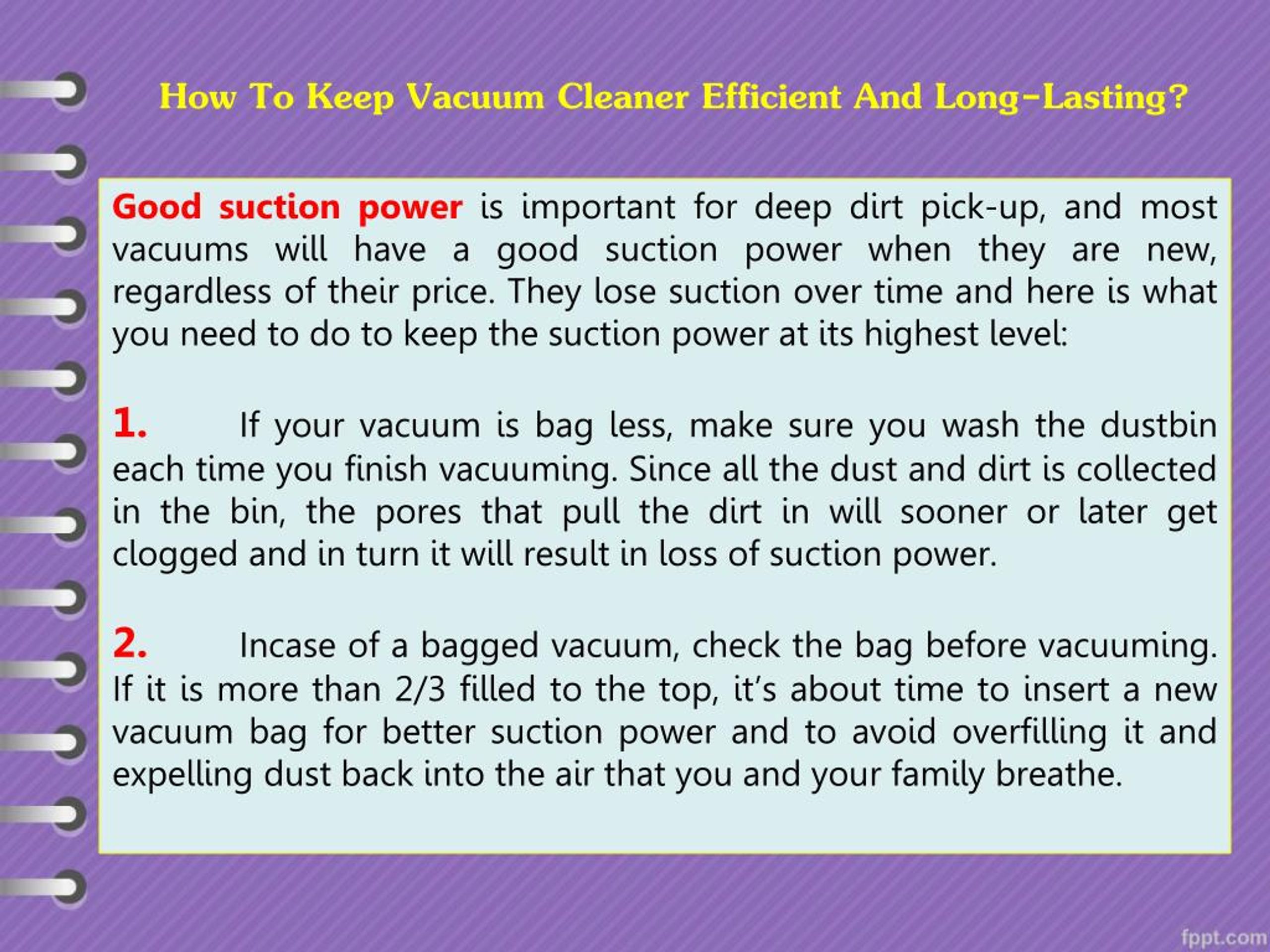 PPT How To Keep Vacuum Cleaner Efficient And LongLasting? PowerPoint