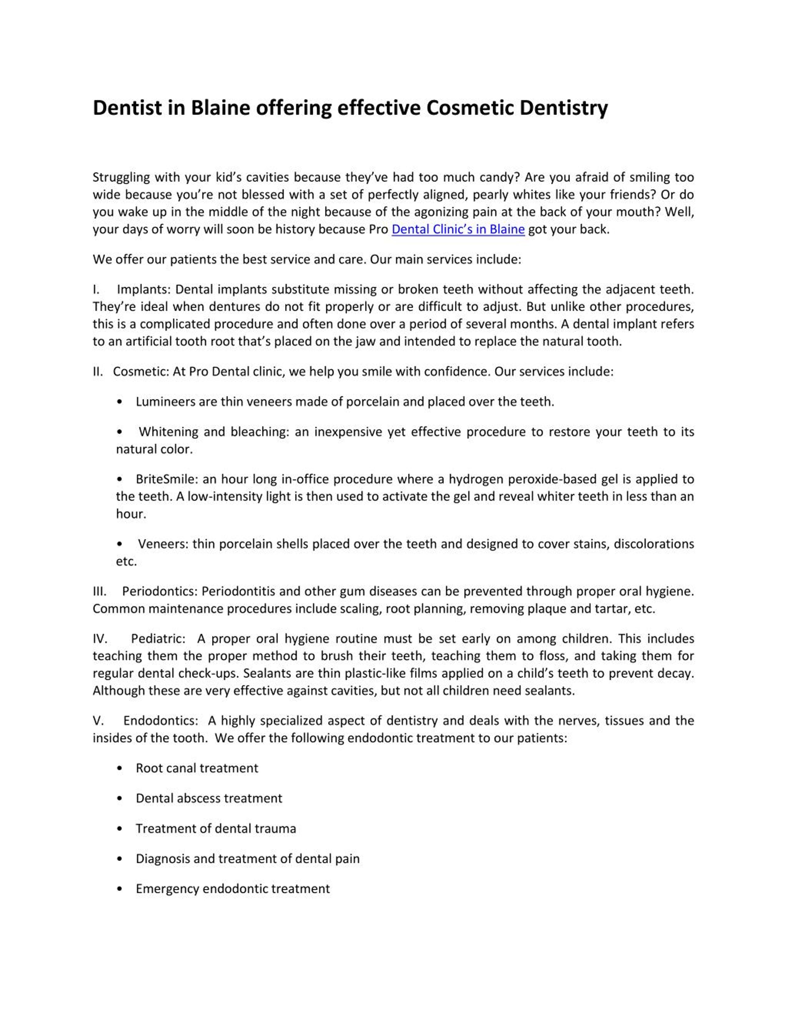 PPT Dentist in Blaine offering effective Cosmetic Dentistry