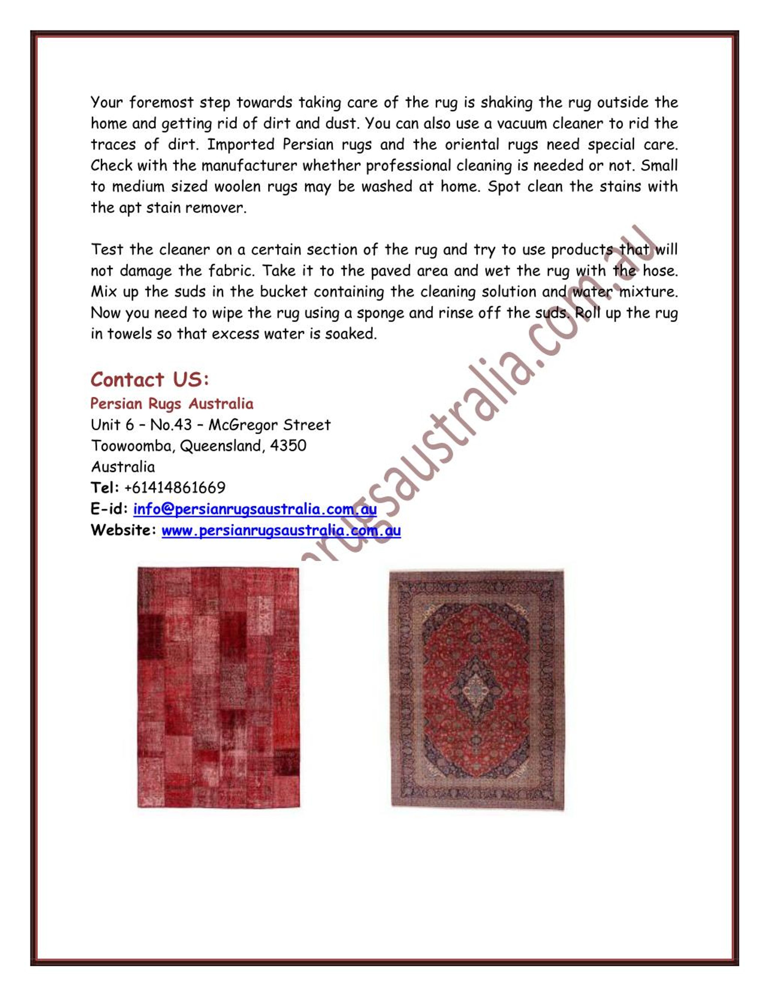 PPT How to Care For and Maintain The Persian Wool Rugs PowerPoint