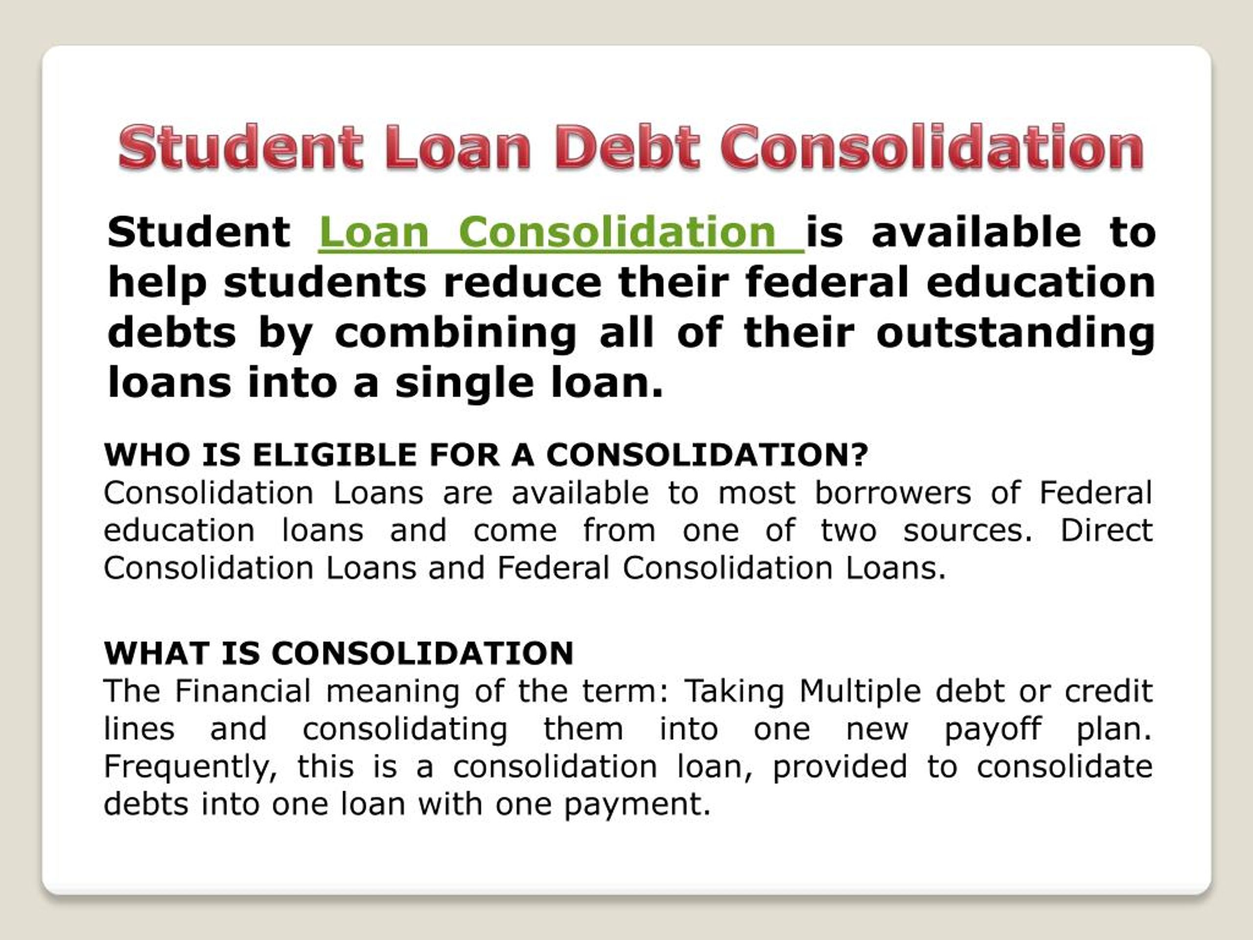 PPT Direct Consolidation Loans PowerPoint Presentation, free download ID7333632