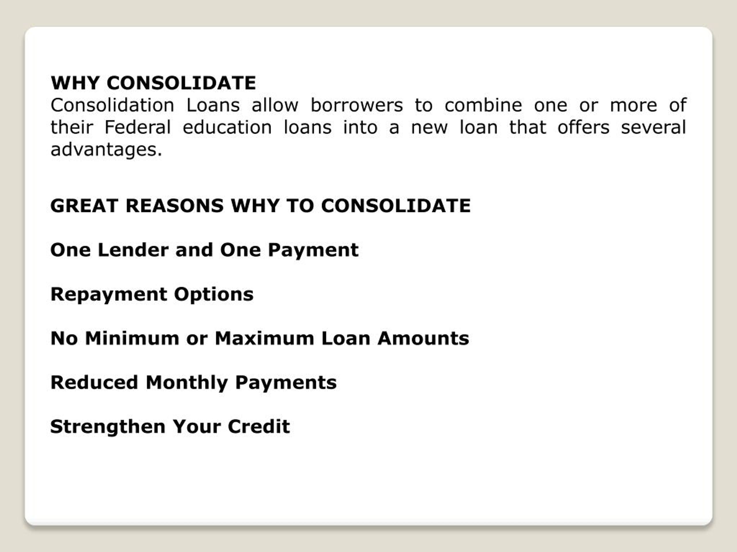 PPT Direct Consolidation Loans PowerPoint Presentation, free download ID7333632