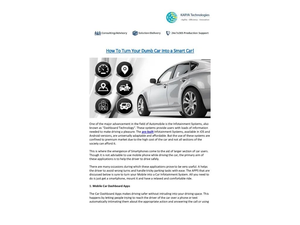 PPT How To Turn Your Dumb Car Into a Smart Car! PowerPoint