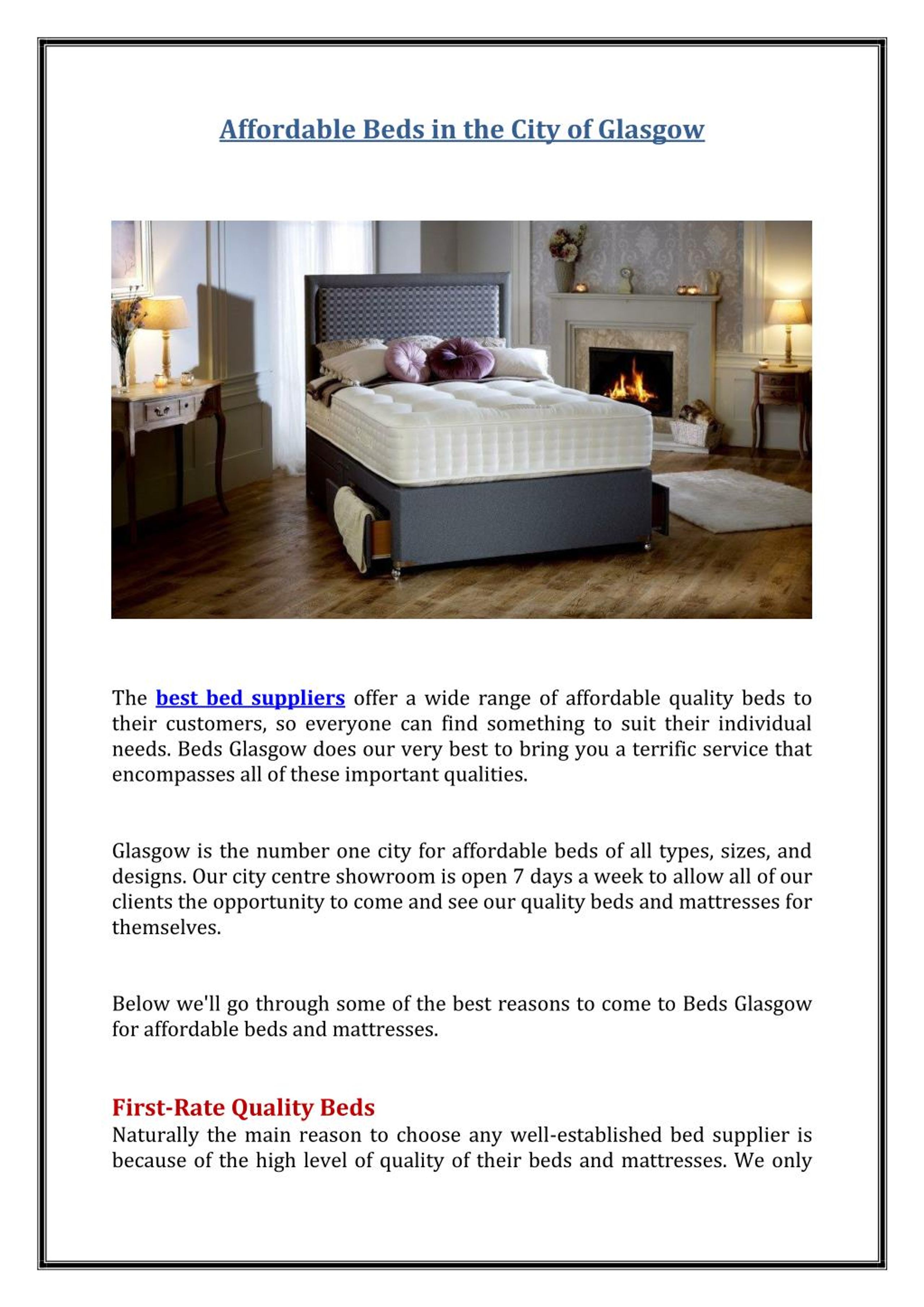 PPT Affordable Beds in the City of Glasgow PowerPoint Presentation, free download ID7337188