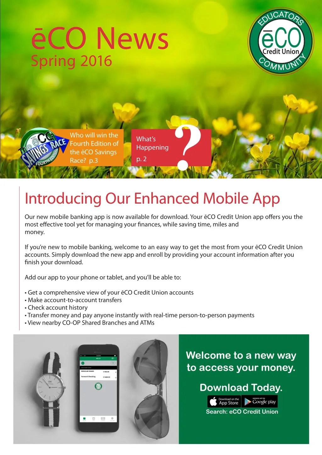 PPT Eco Credit Union Spring Newsletter 2016 PowerPoint Presentation