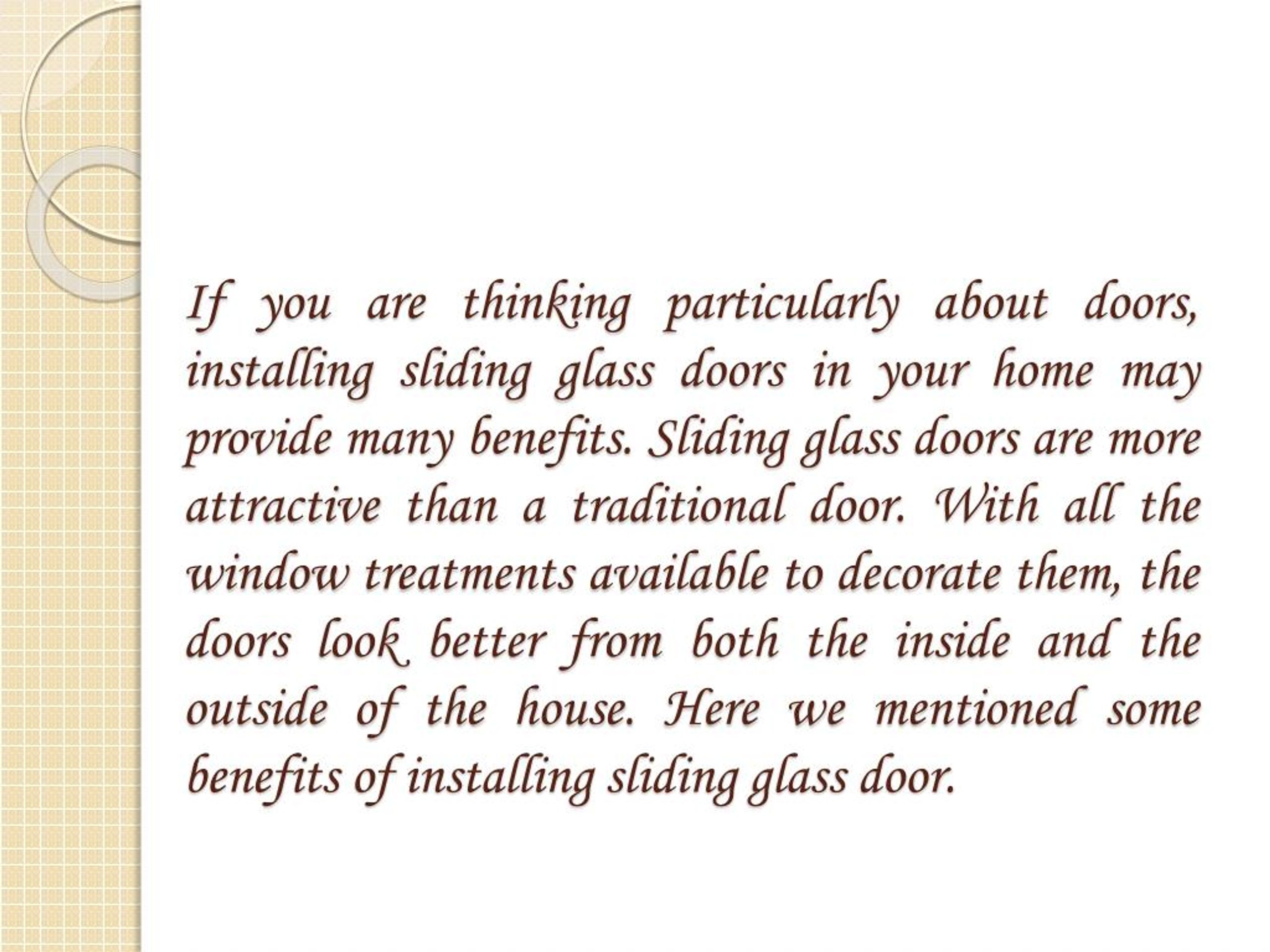 PPT Benefits of installing sliding glass door PowerPoint Presentation