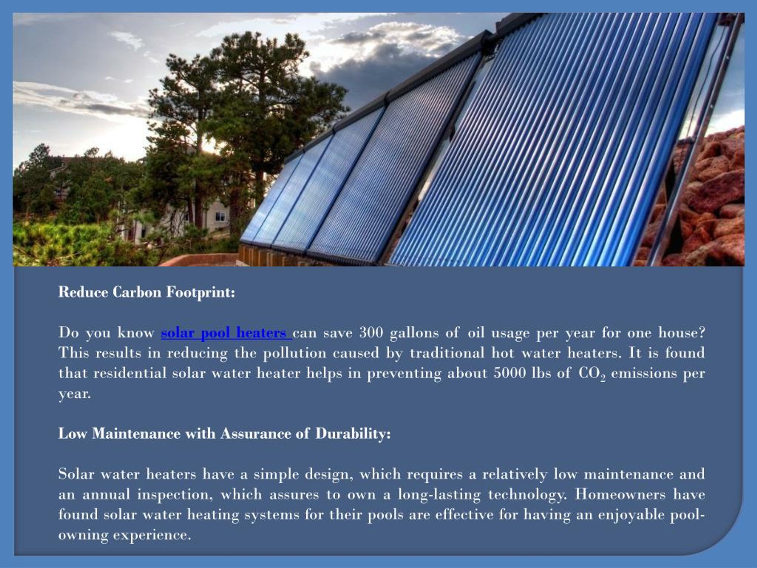 PPT Enjoy an environment friendly heating with solar water heaters PowerPoint Presentation