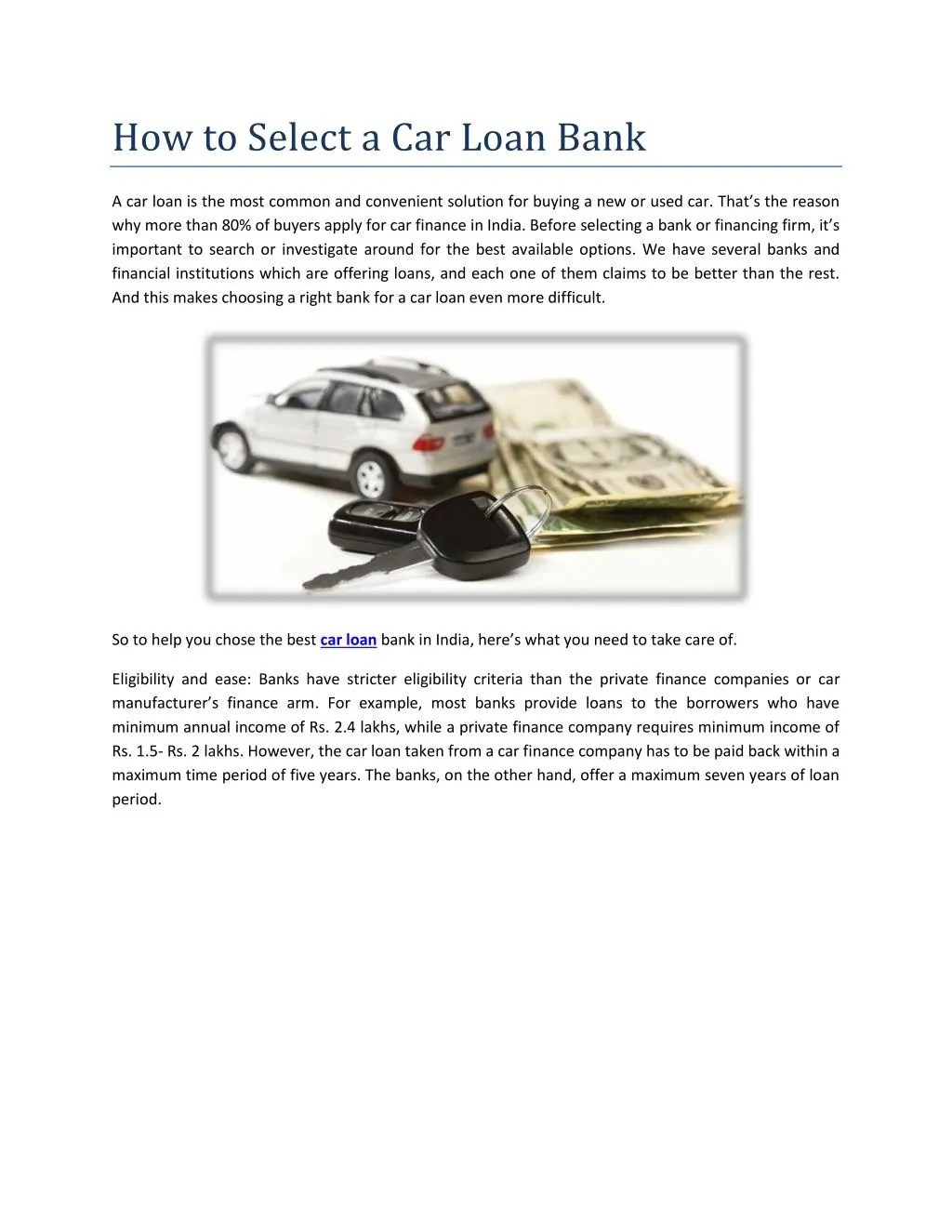 PPT How to select a car loan bank PowerPoint Presentation, free