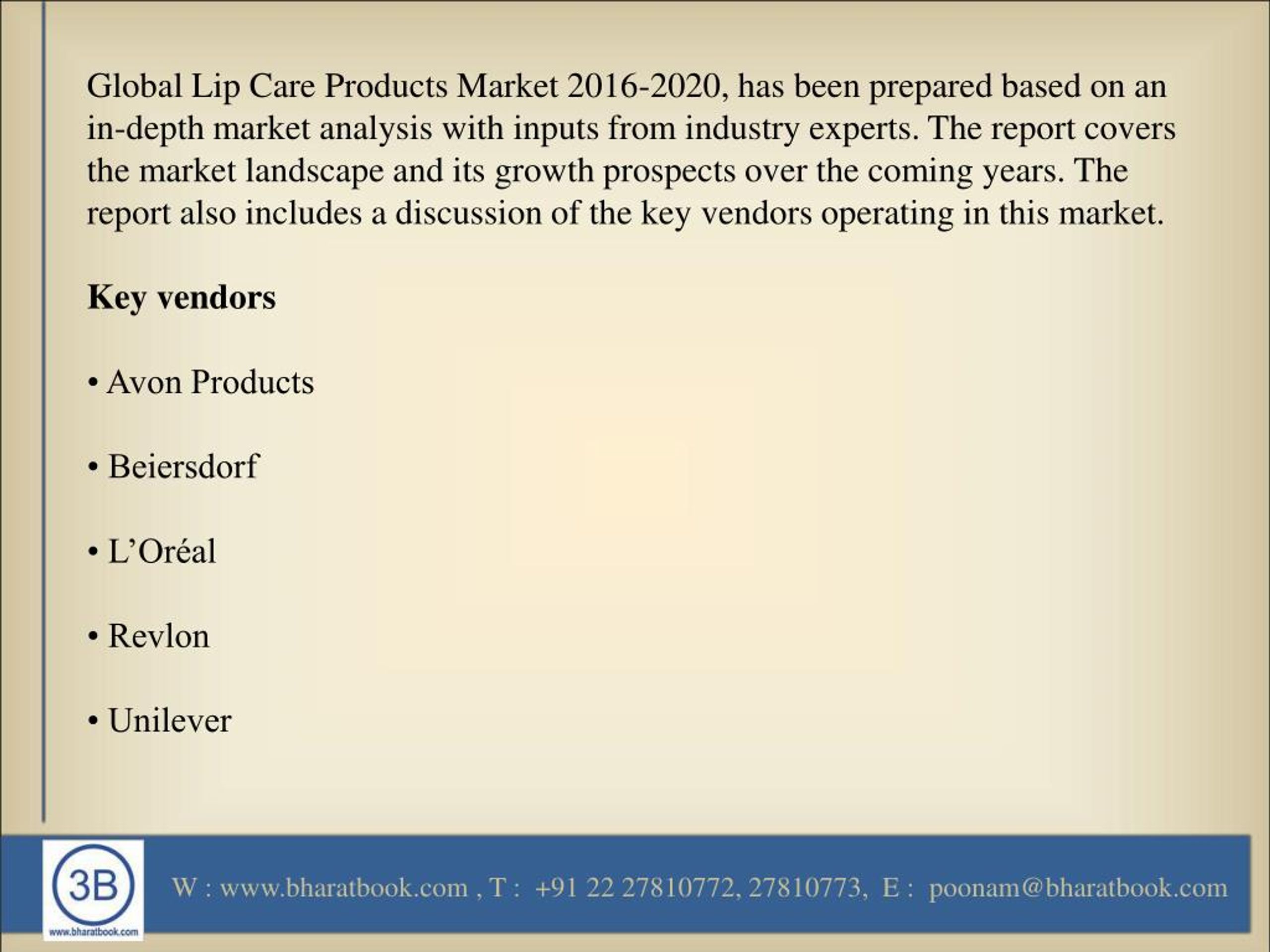 PPT Global Lip Care Products Market PowerPoint Presentation, free