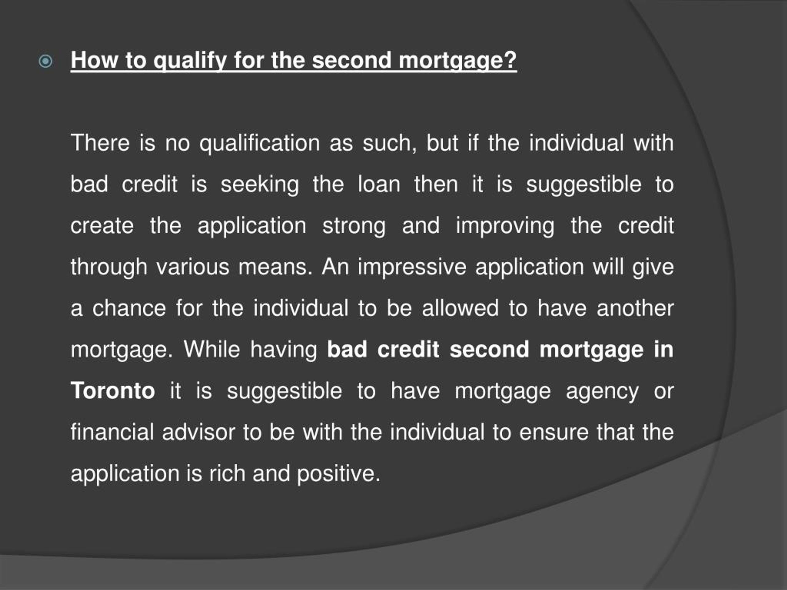 PPT How To Get A Bad Credit Second Mortgage In Toronto? PowerPoint