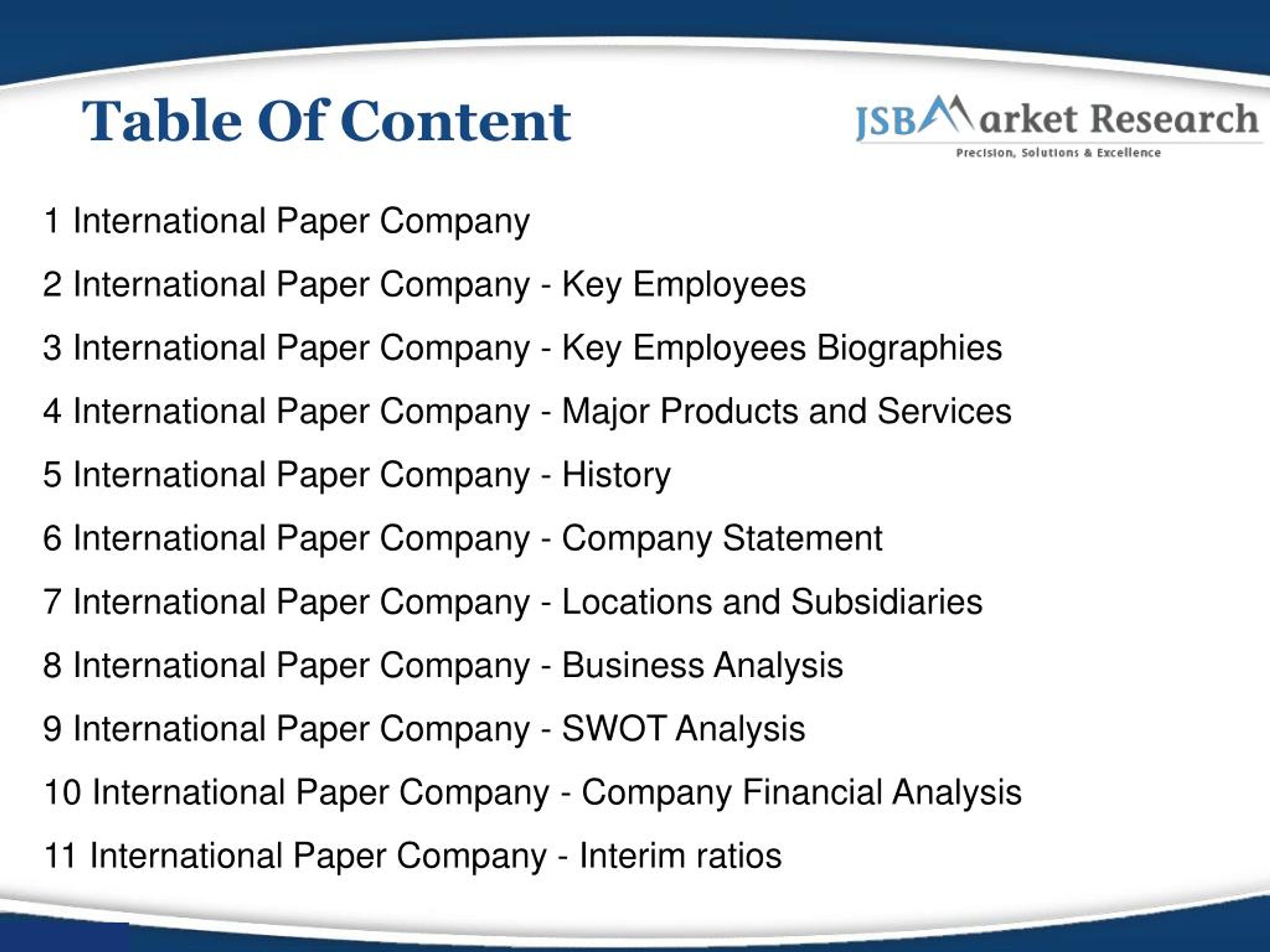 PPT Market Report on International Paper and Packaging Company in