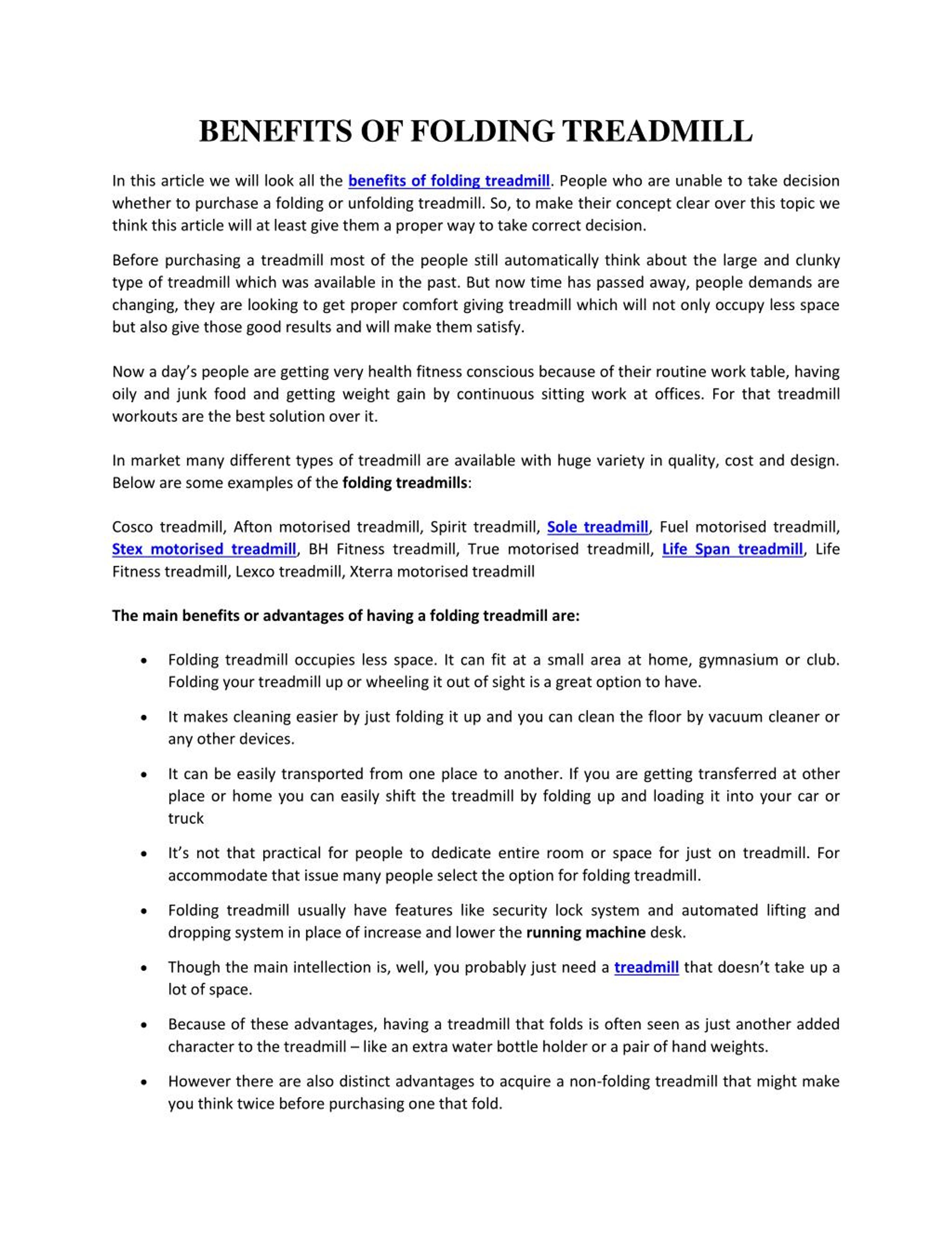 PPT BENEFITS OF FOLDING TREADMILL PowerPoint Presentation, free