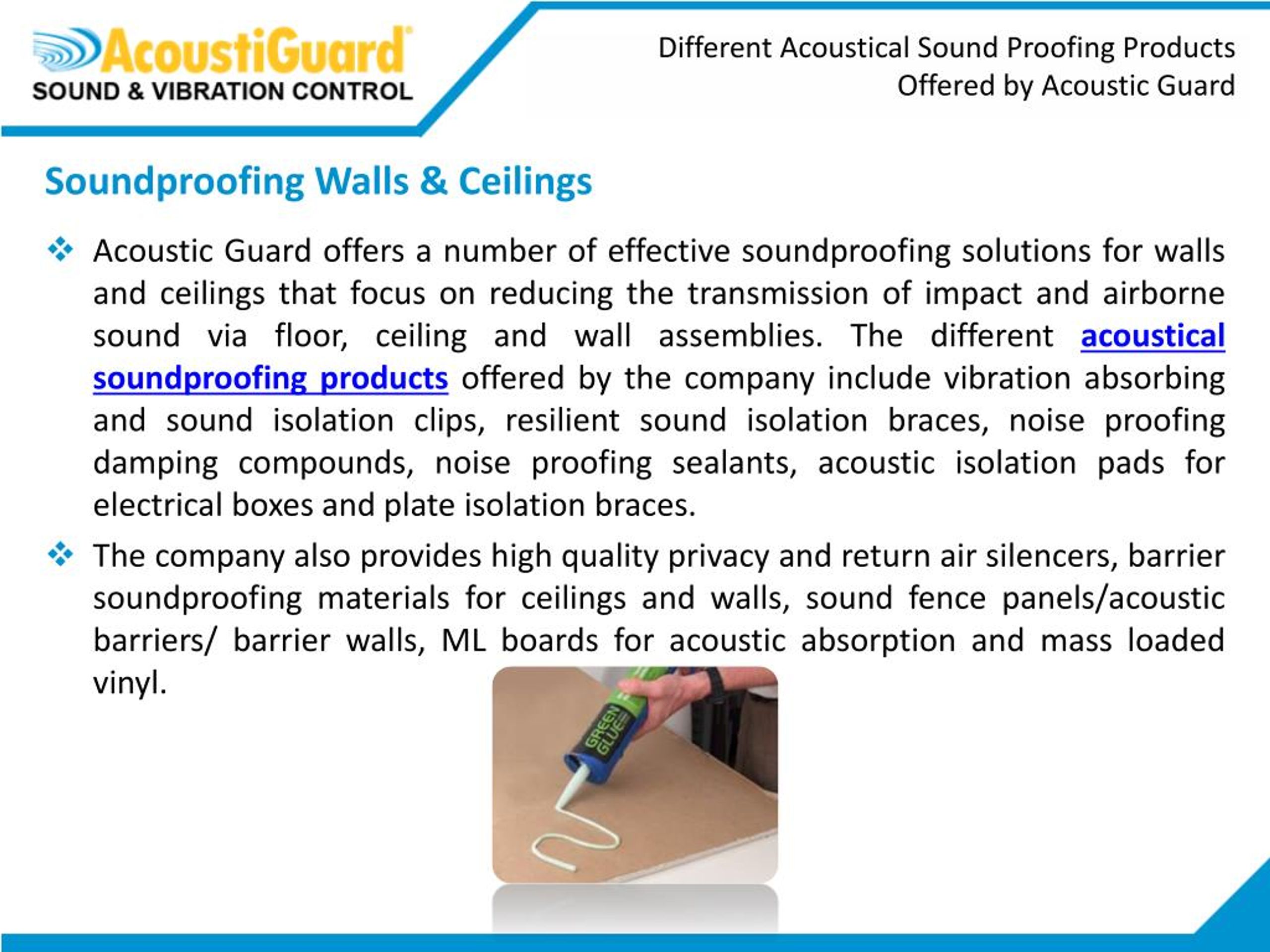 PPT Different Acoustical Sound Proofing Products Offered By Acoustic
