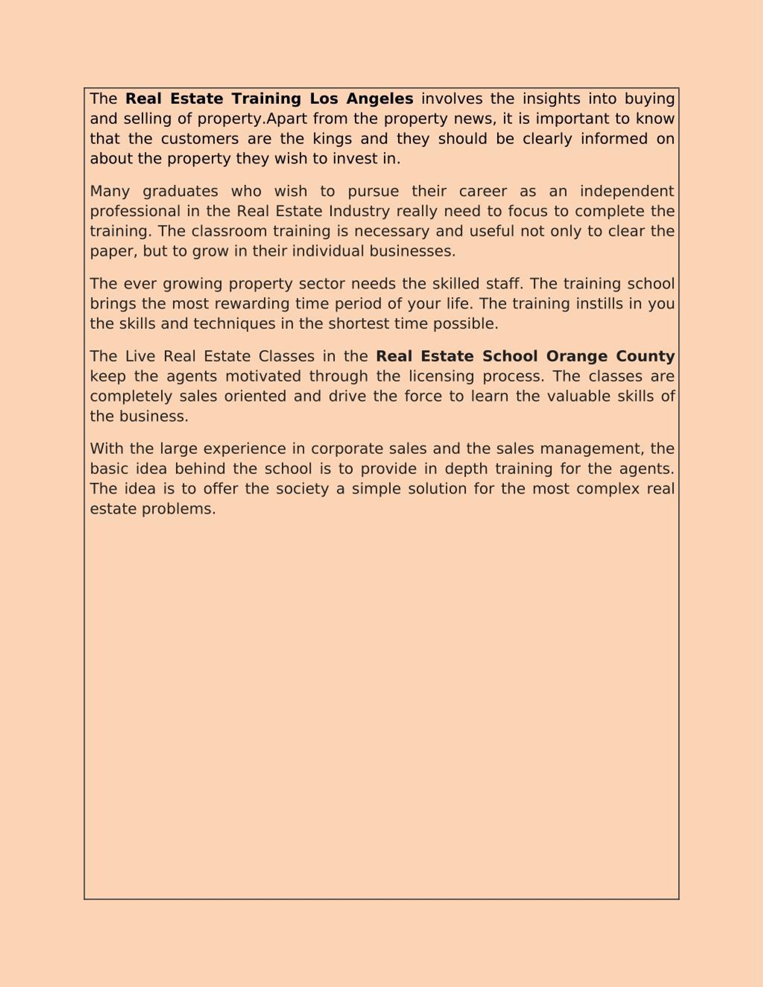 PPT Action School building trust and brand in the Real Estate Sector