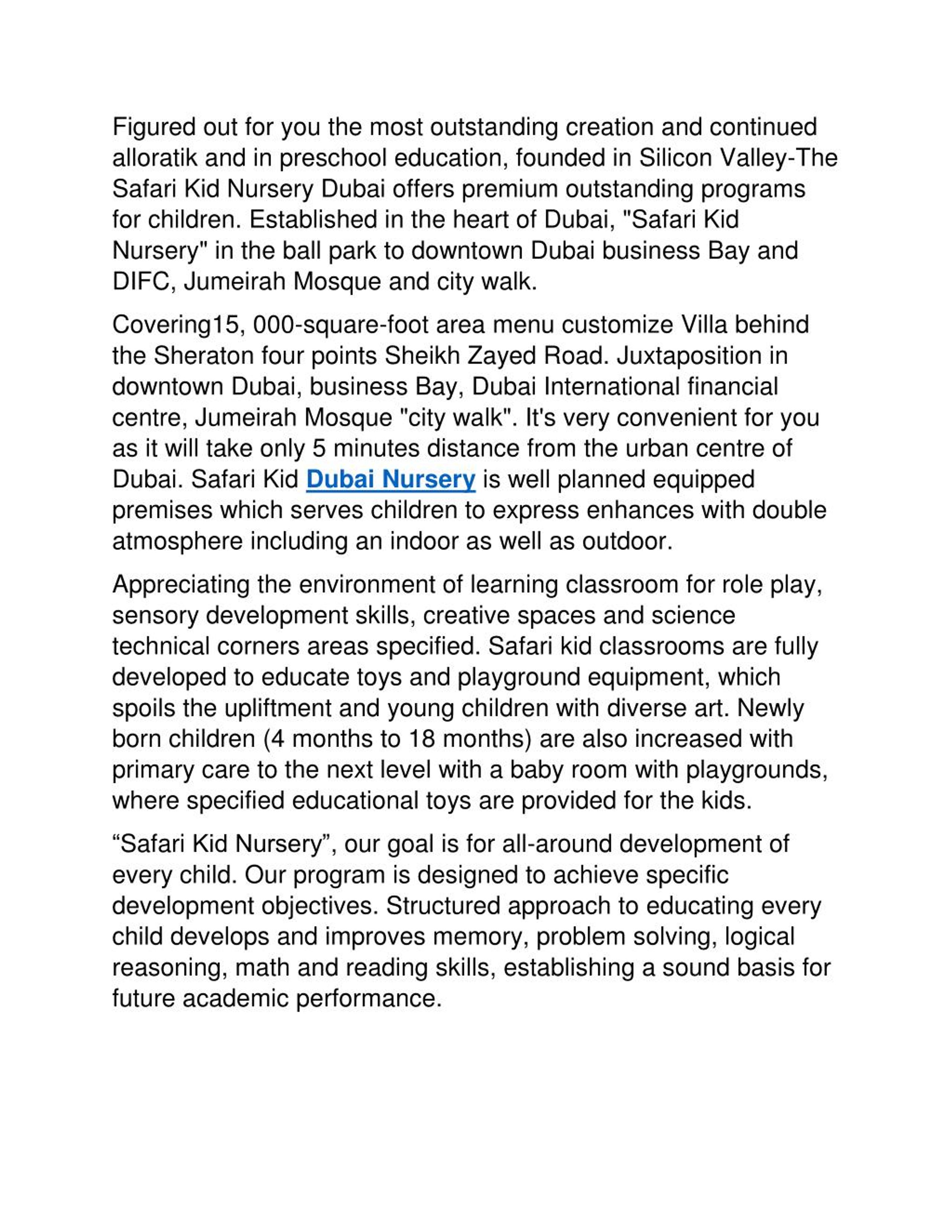 PPT Safari Kid Nursery Dubai A Place Of Learning PowerPoint