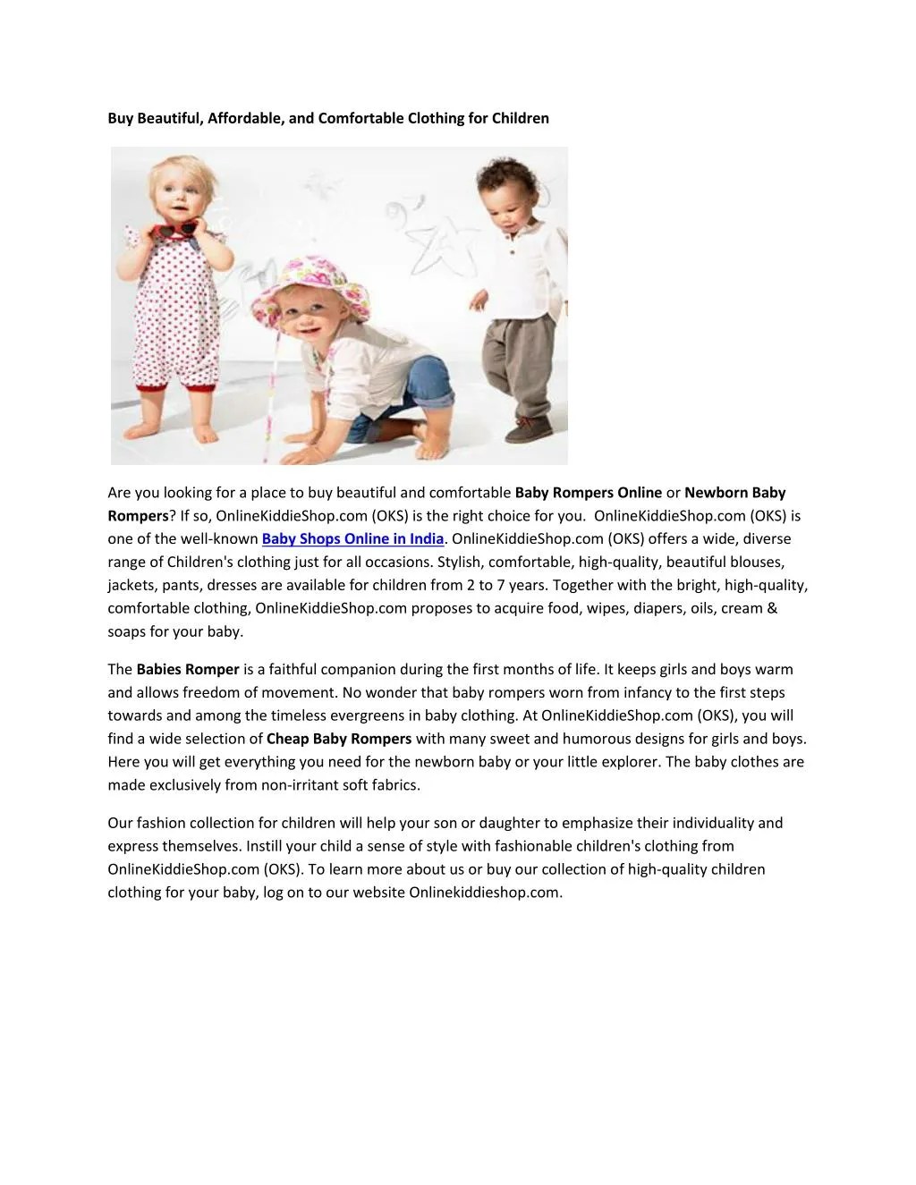 PPT Online Baby Store in India PowerPoint Presentation, free download