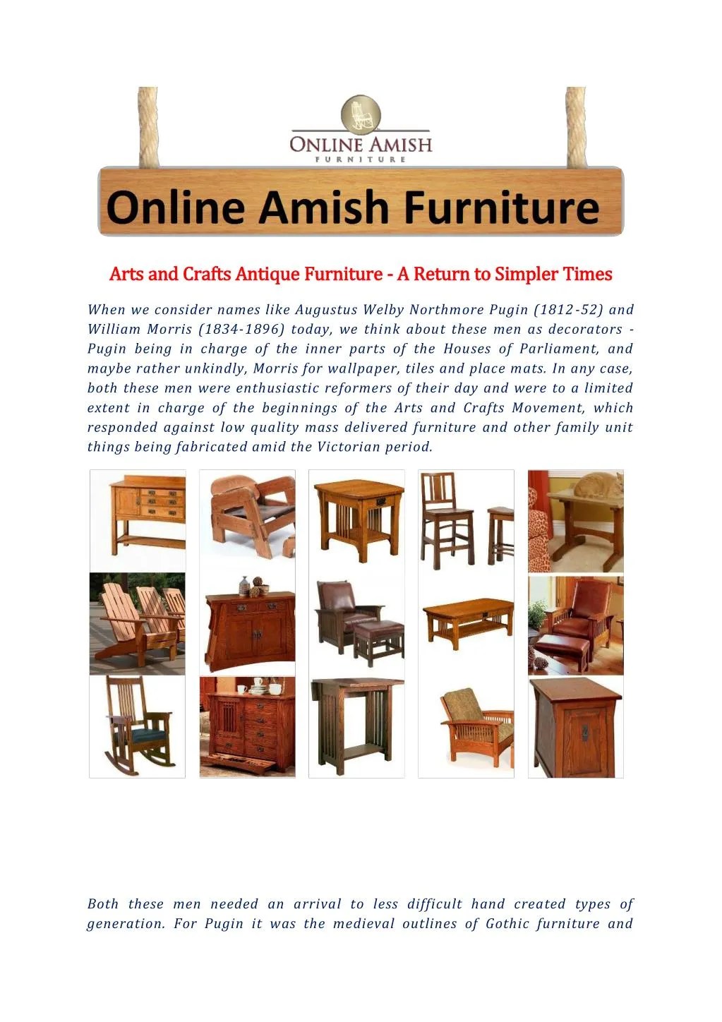 PPT Arts and Crafts Antique Furniture A Return to Simpler Times