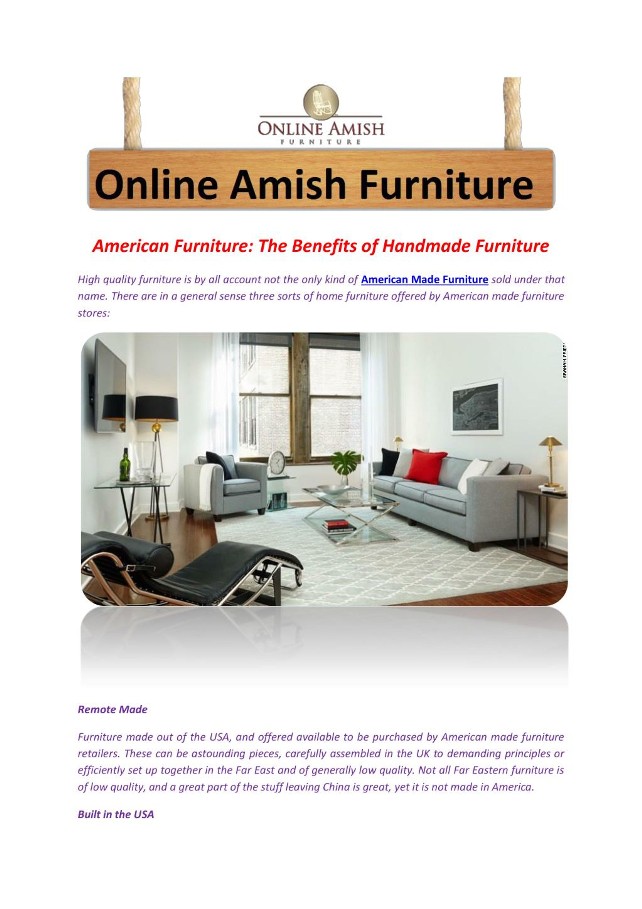 PPT American Furniture The Benefits of Handmade Furniture PowerPoint