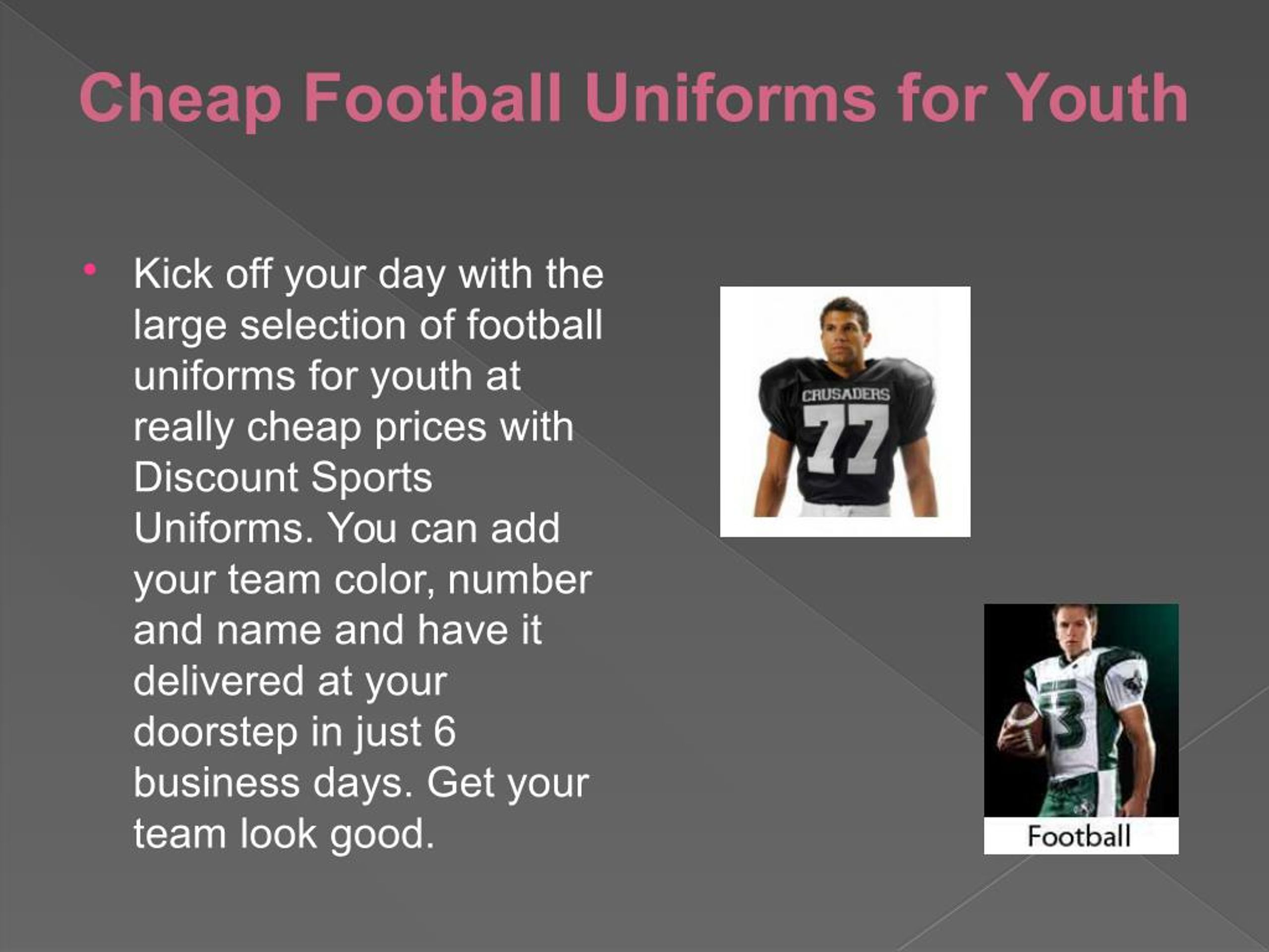 PPT Custom Made Team Uniforms at Discount Prices PowerPoint