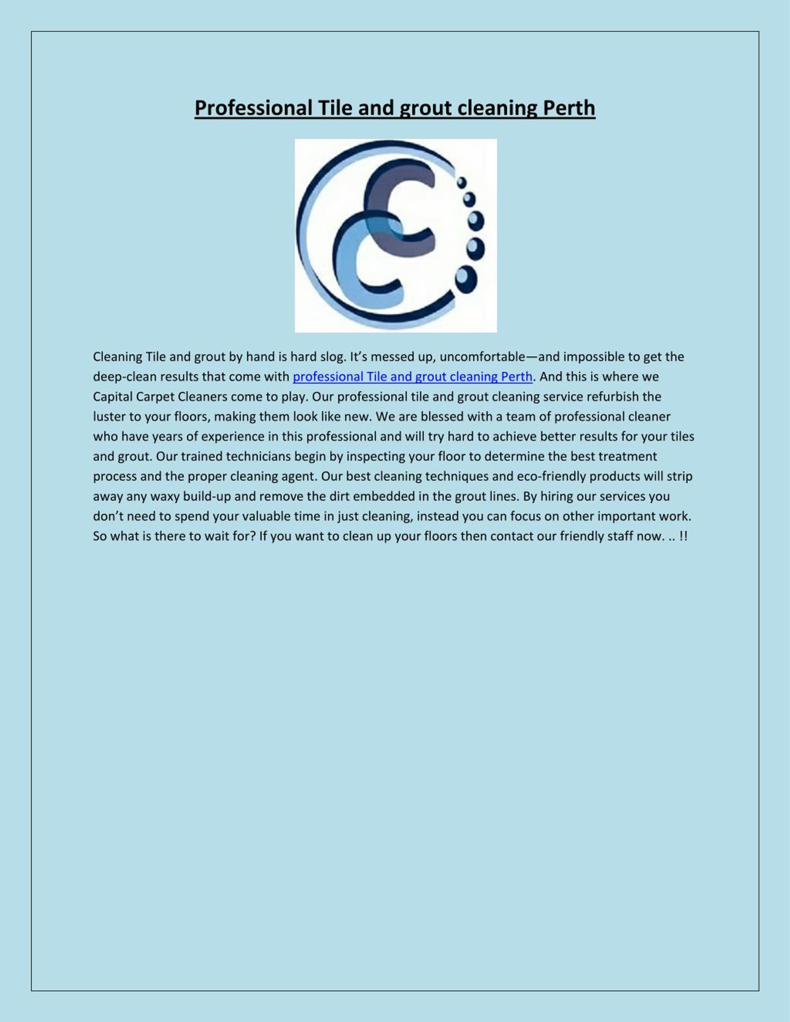 PPT Professional Tile and grout cleaning Perth Capital Carpet Cleaners PowerPoint