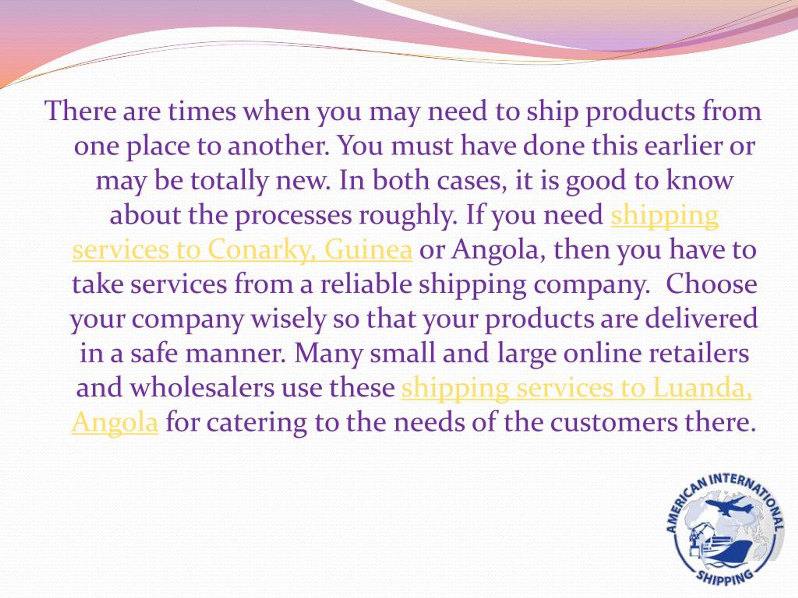 PPT International Shipping With A Reliable Shipping Company