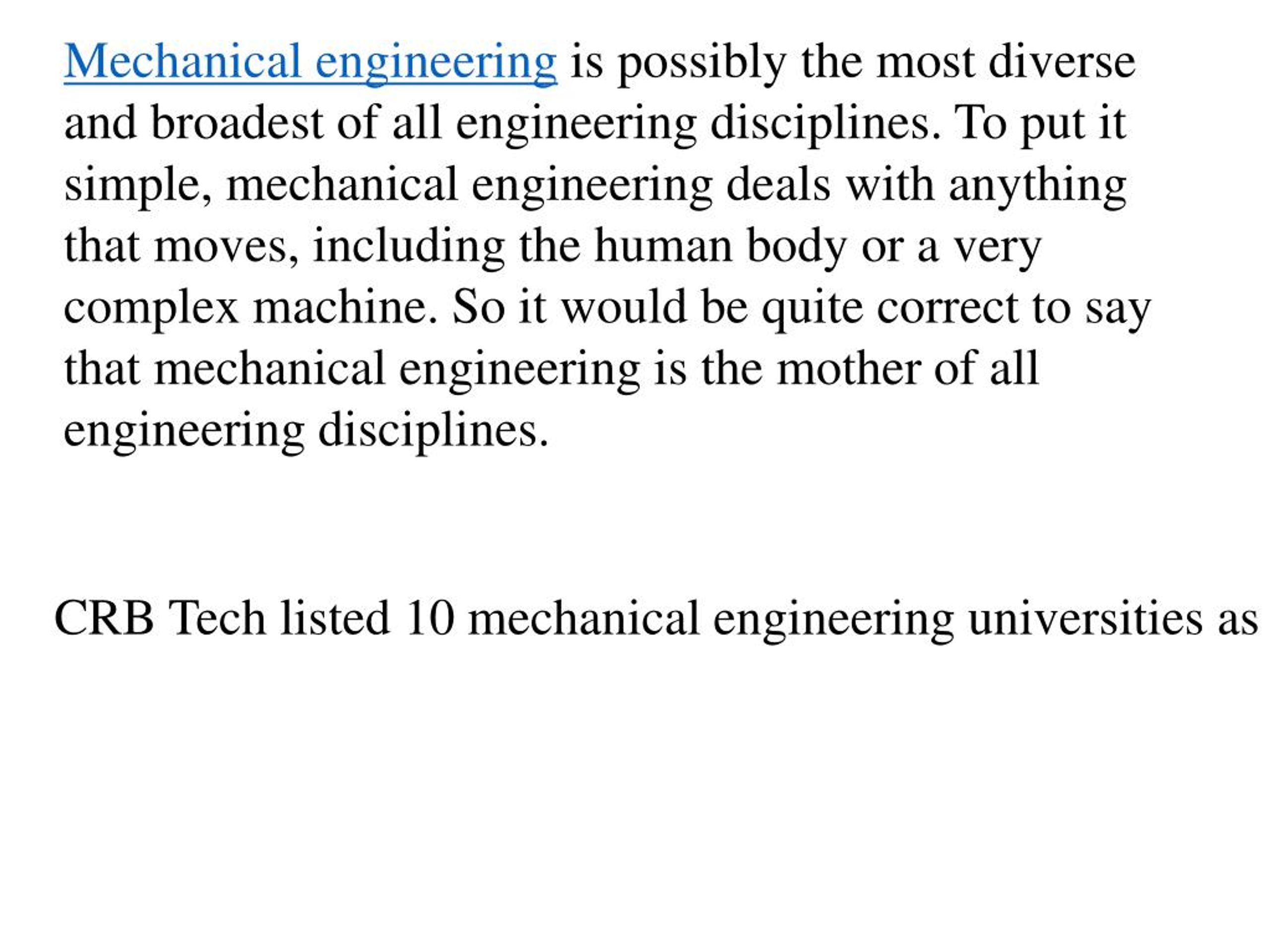 PPT The Top 10 Mechanical Engineering Universities/Colleges