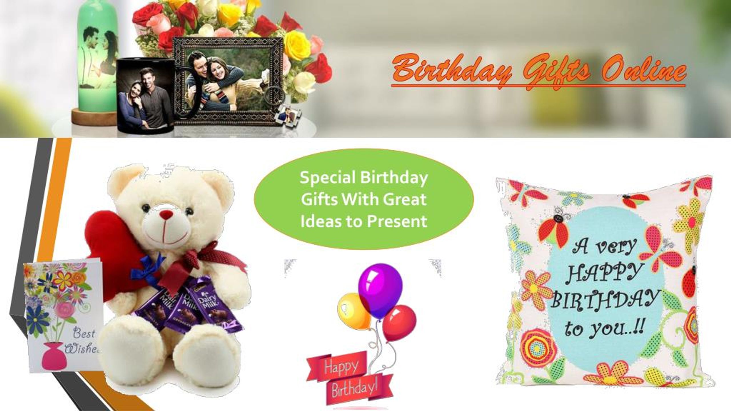 PPT Online Birthday Gifts PowerPoint Presentation, free download ID