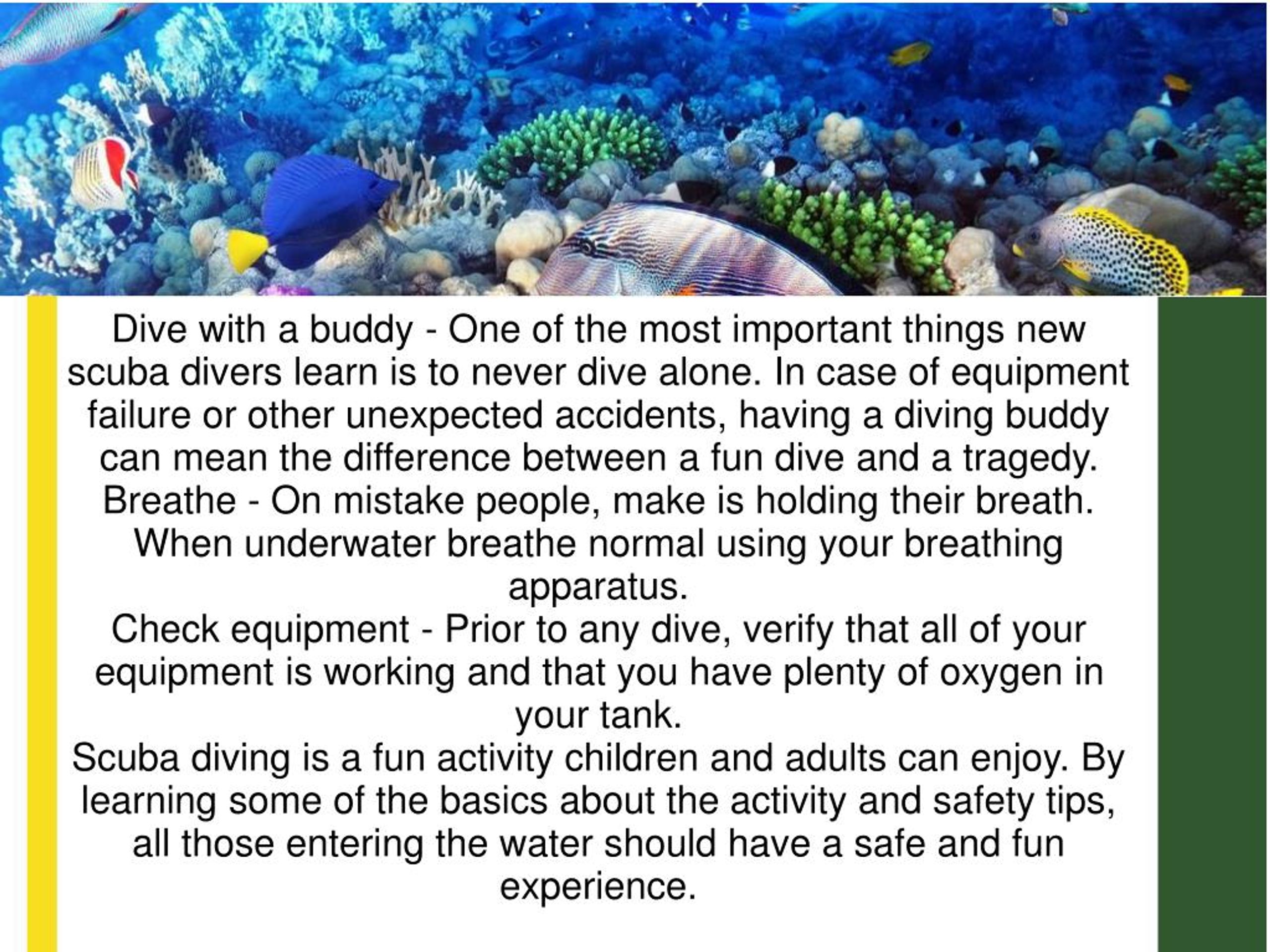 PPT General Scuba Diving Facts for Kids & Beginners PowerPoint Presentation ID7358668