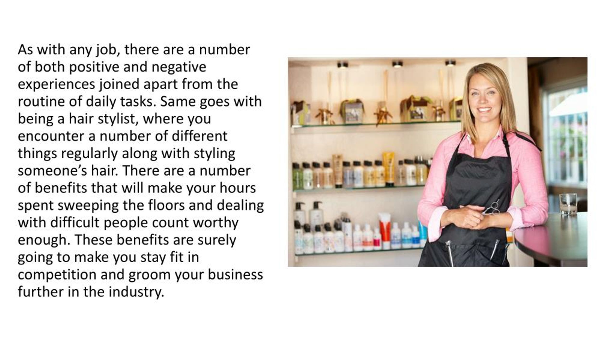 PPT Some Great Benefits of being a Hair Stylist PowerPoint