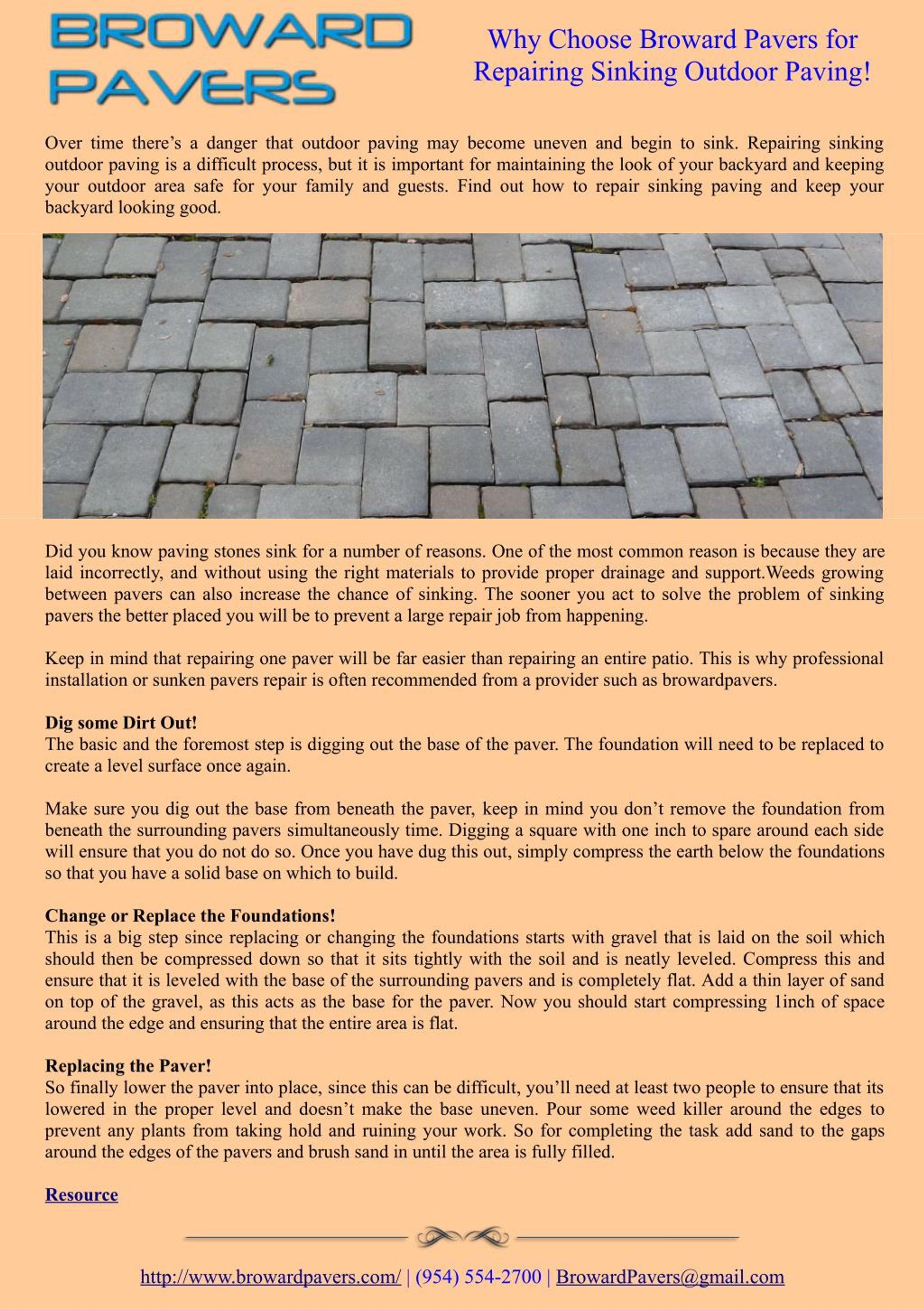 PPT Why Choose Broward Pavers for Repairing Sinking Outdoor Paving