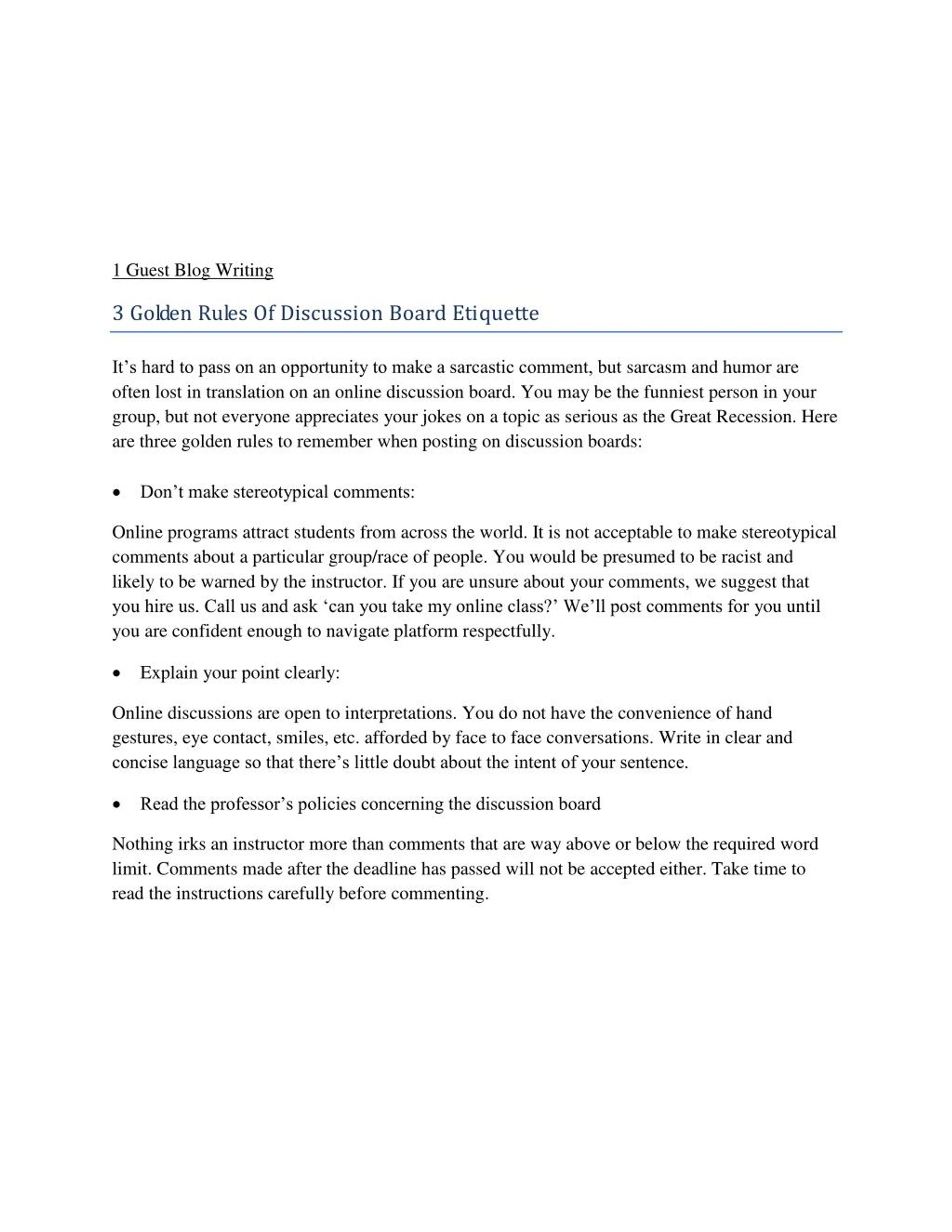 PPT Online Discussion Board Etiquette Dos And Don’ts PowerPoint