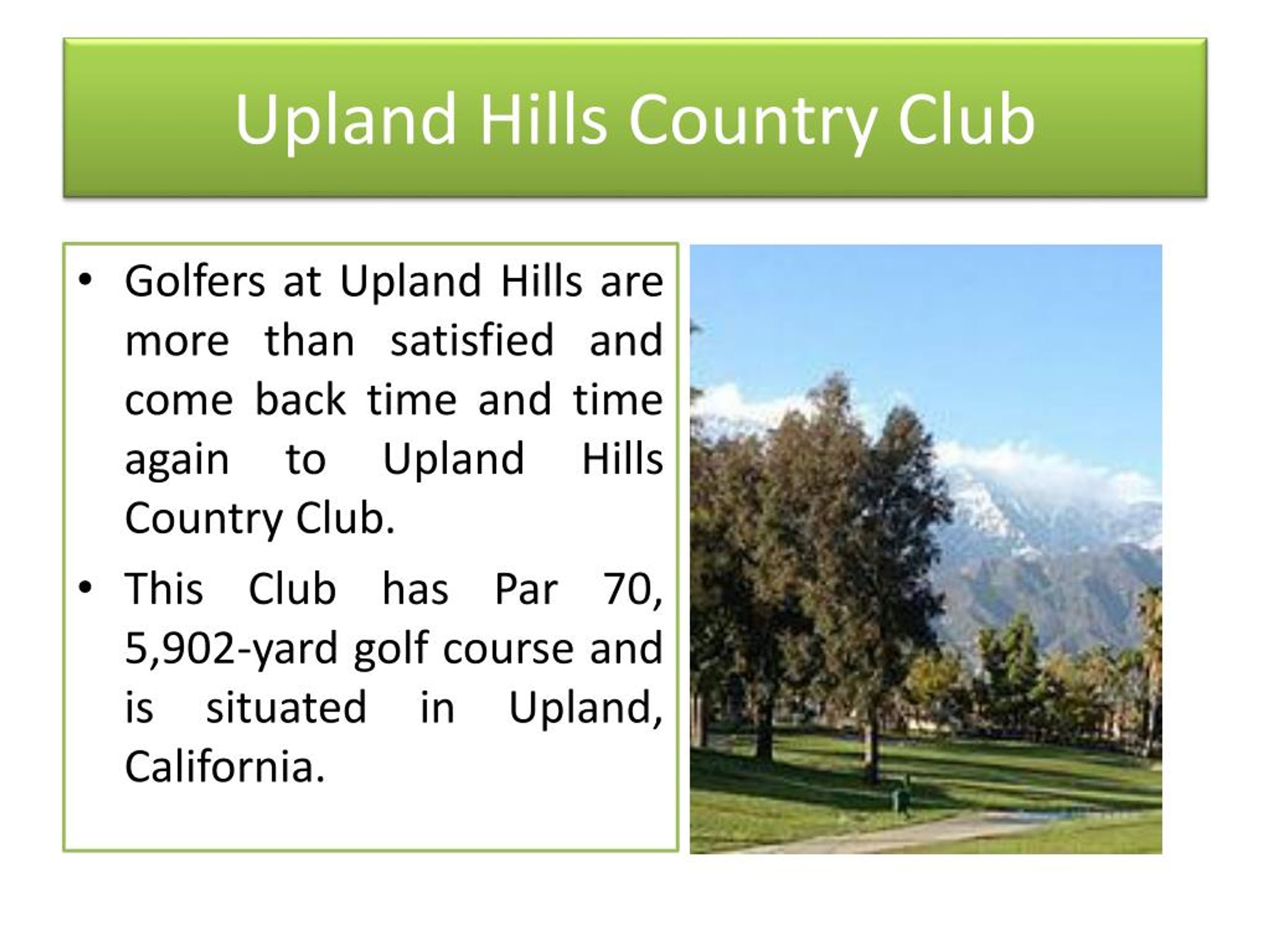 PPT Upland Hills Country Club PowerPoint Presentation, free download